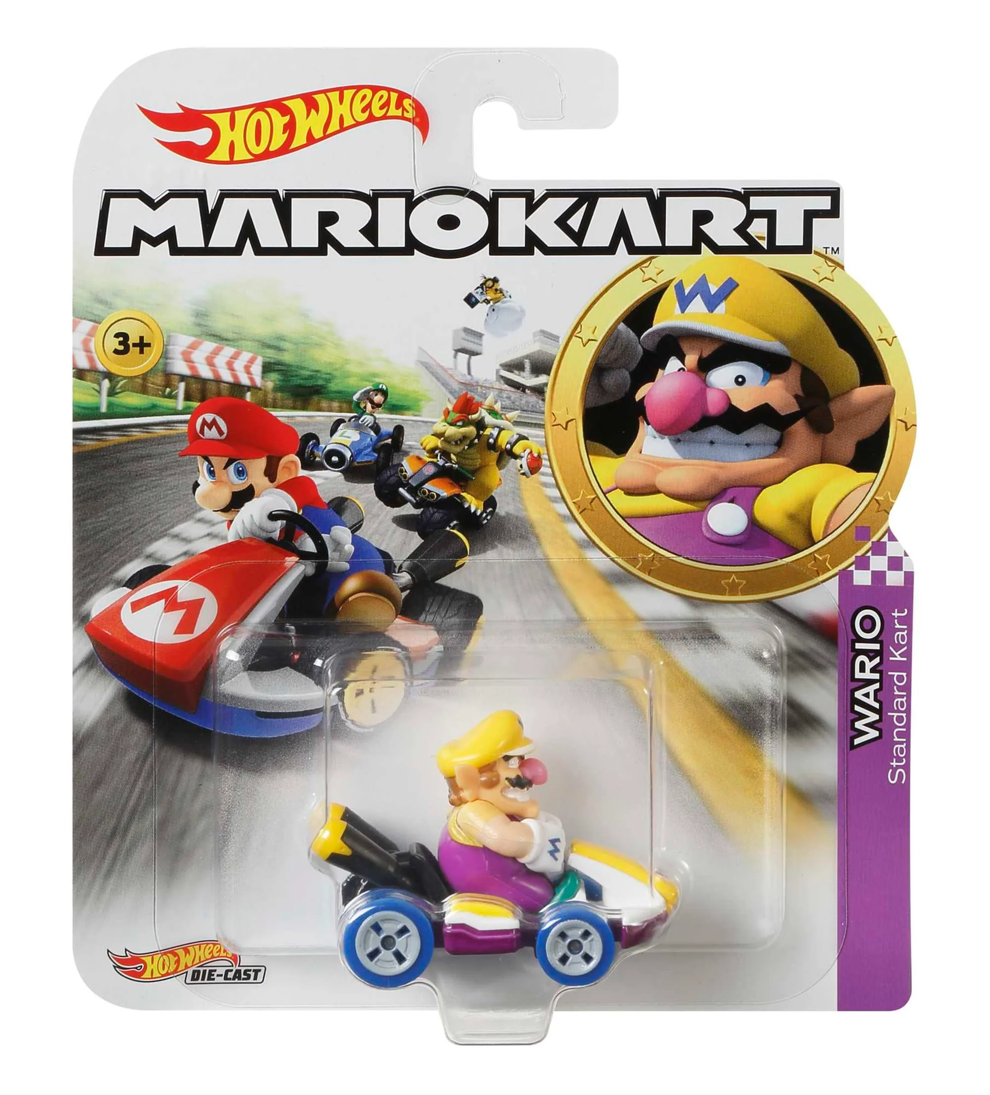 Hot Wheels Mario Kart Vehículo de Juguete Wario Estándar Kart - Image 6