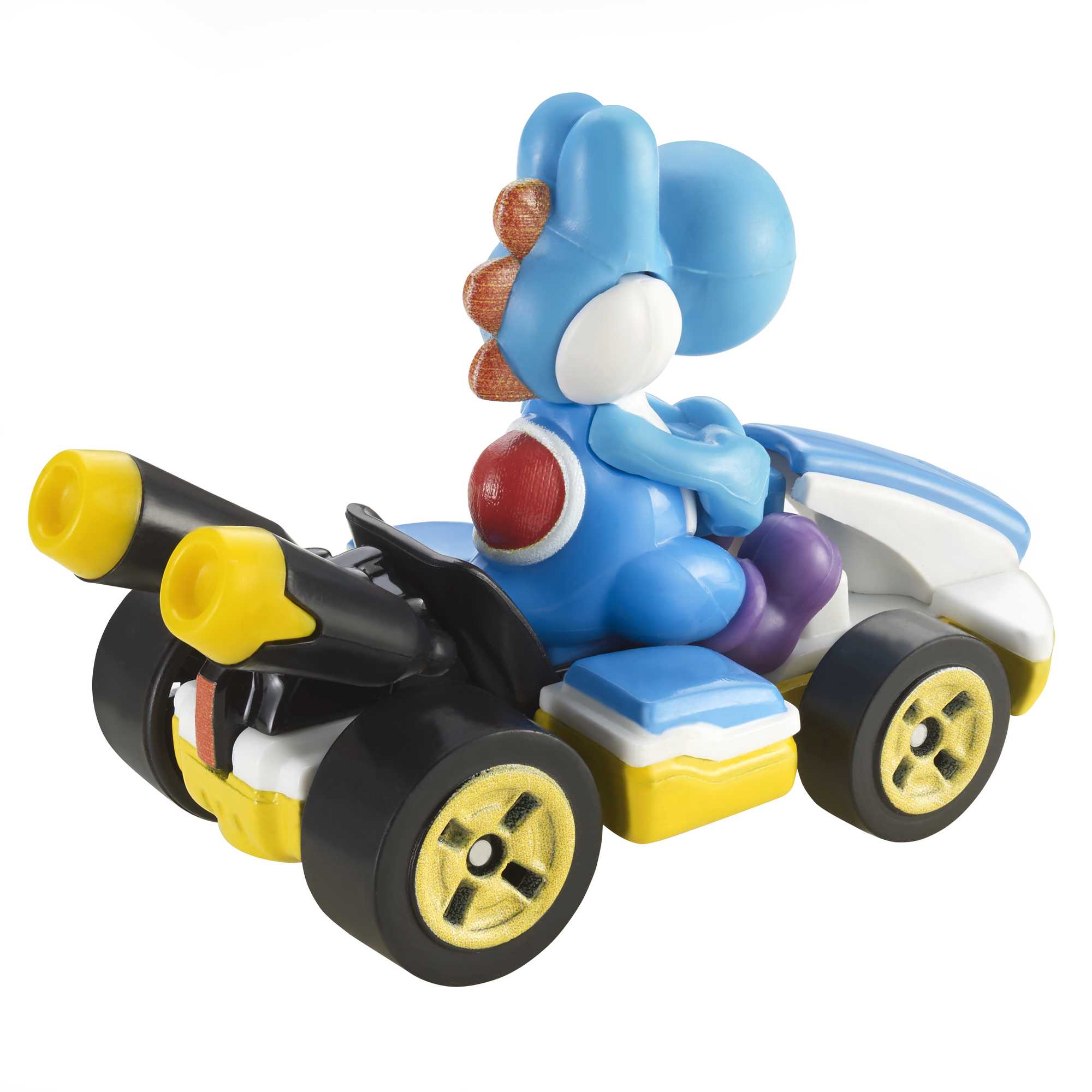 Hot Wheels Mario Kart Vehículo de Juguete Yoshi Azul Claro Estándar Kart - Image 4