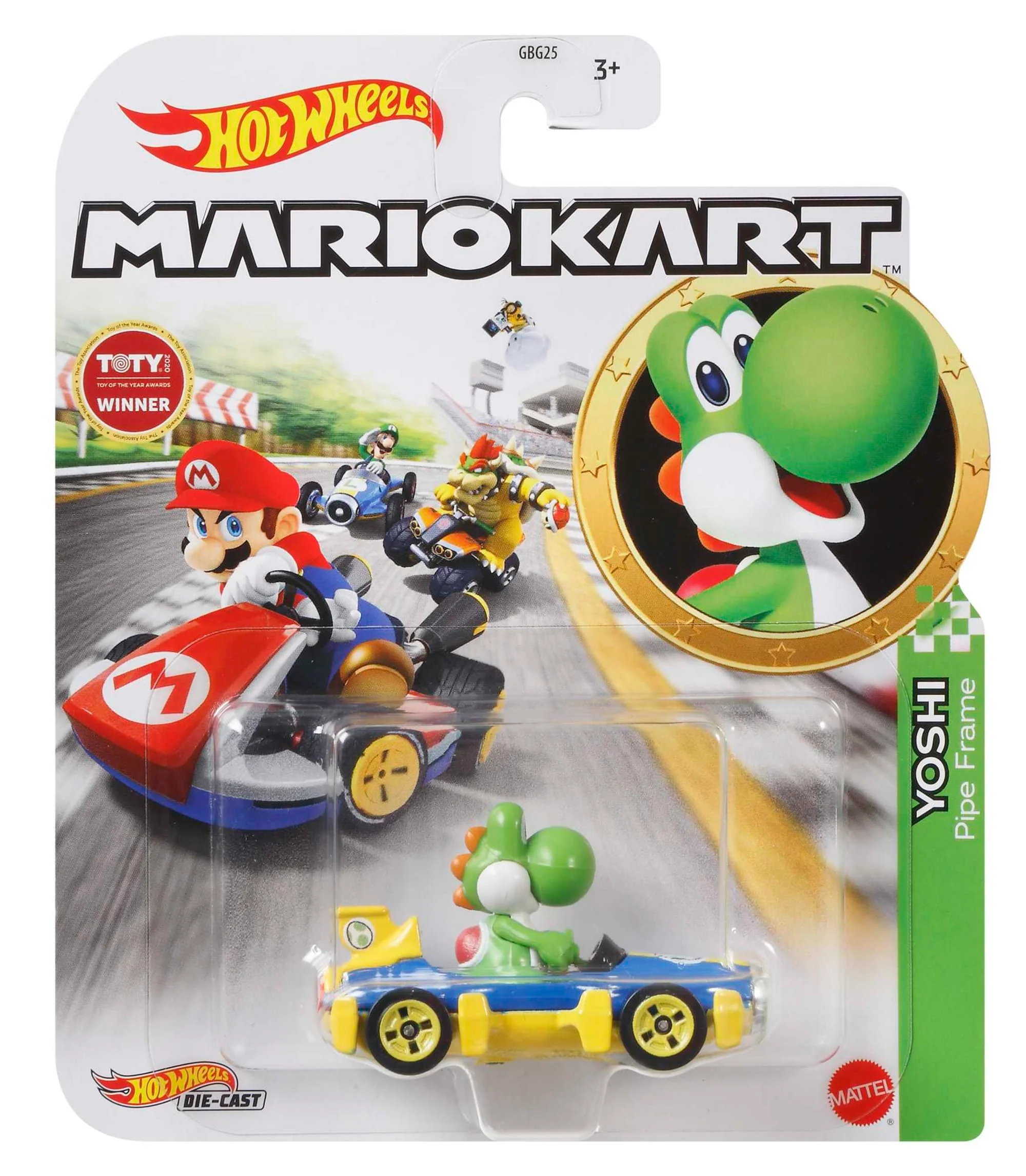 Hot Wheels Mario Kart Vehículo de Juguete Yoshi Mach 8 - Image 4