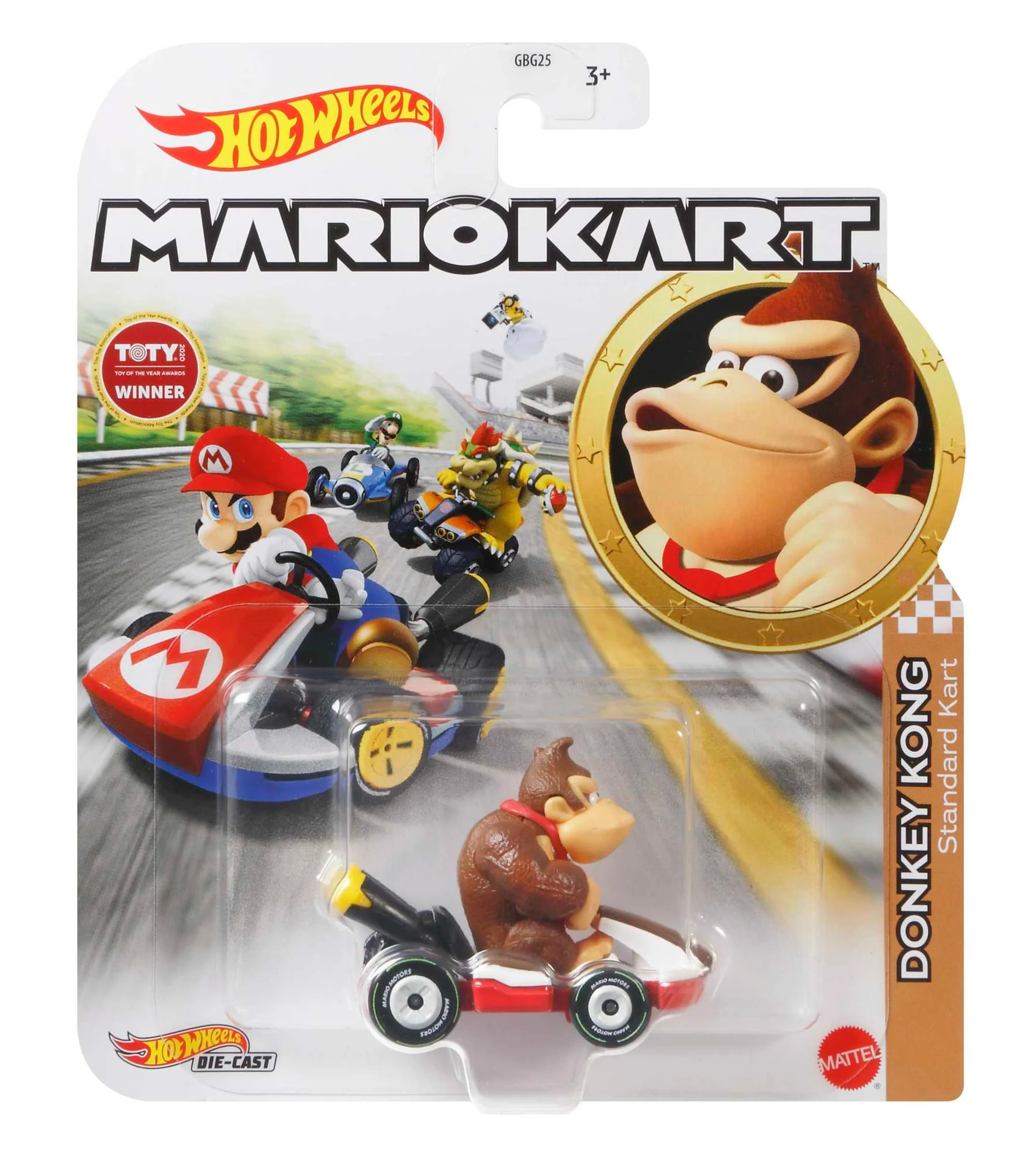 Hot Wheels Mario Kart Veículo de Brinquedo Kart Padrão Donkey Kong - Image 4