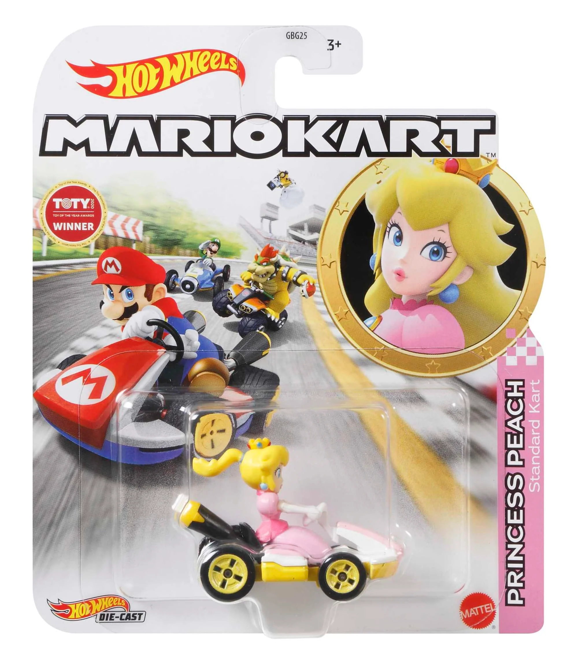 Hot Wheels Mario Kart Veículo de Brinquedo Kart Padrão Princesa Peach - Image 5