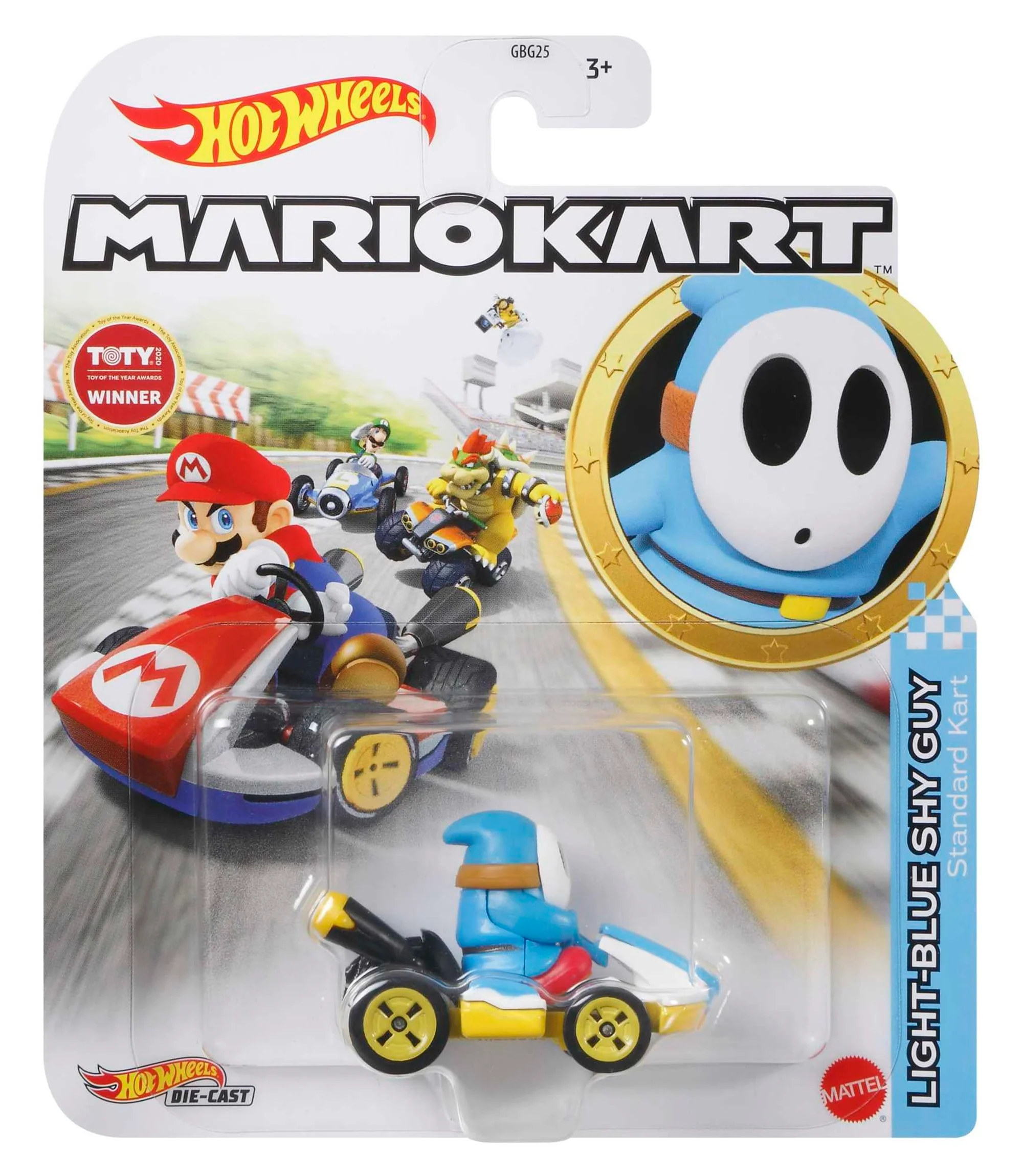 Hot Wheels Mario Kart Veículo de Brinquedo Kart Padrão Shy Guy Azul Claro - Image 4