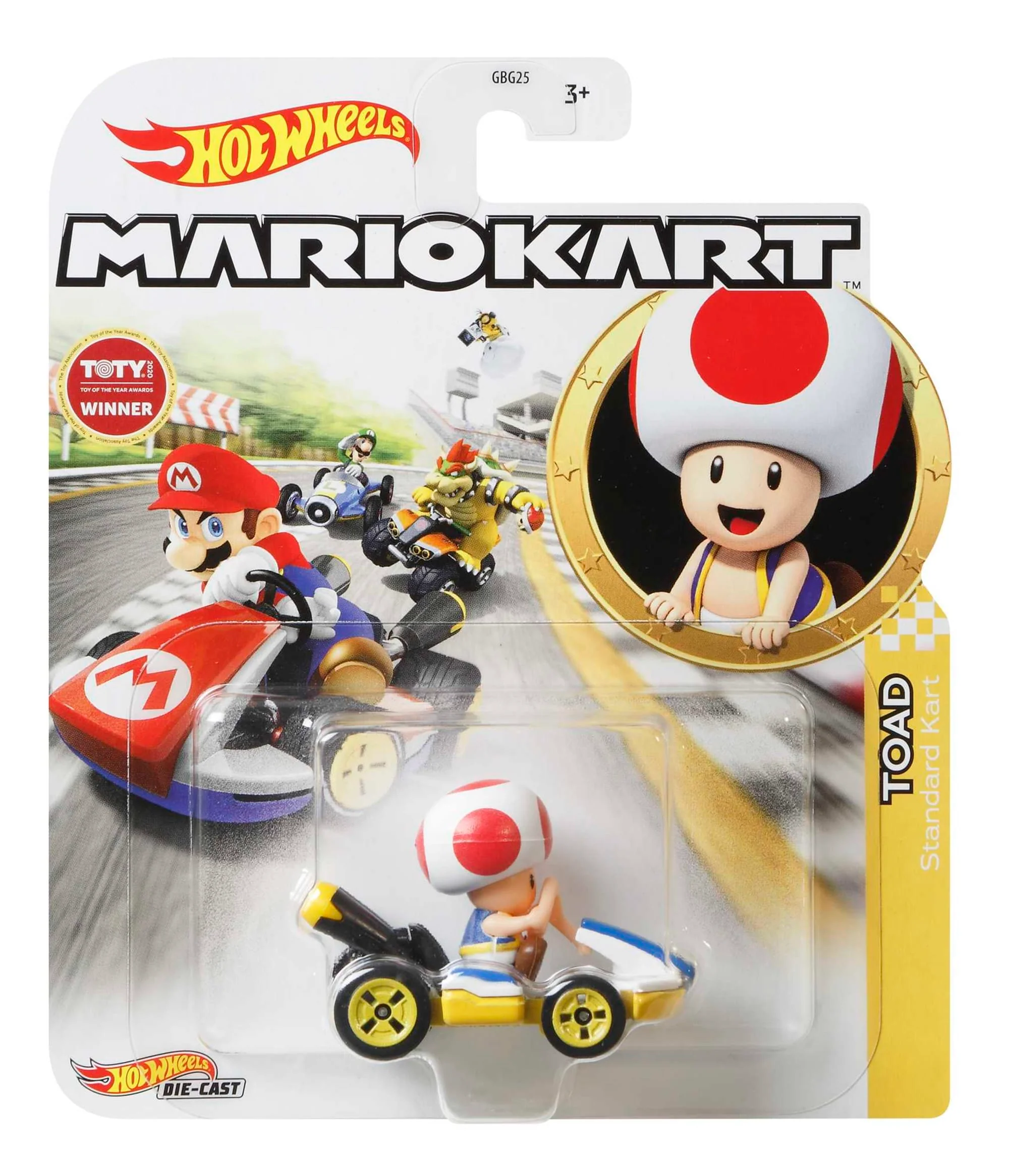 Hot Wheels Mario Kart Veículo de Brinquedo Kart Padrão Toad - Image 4