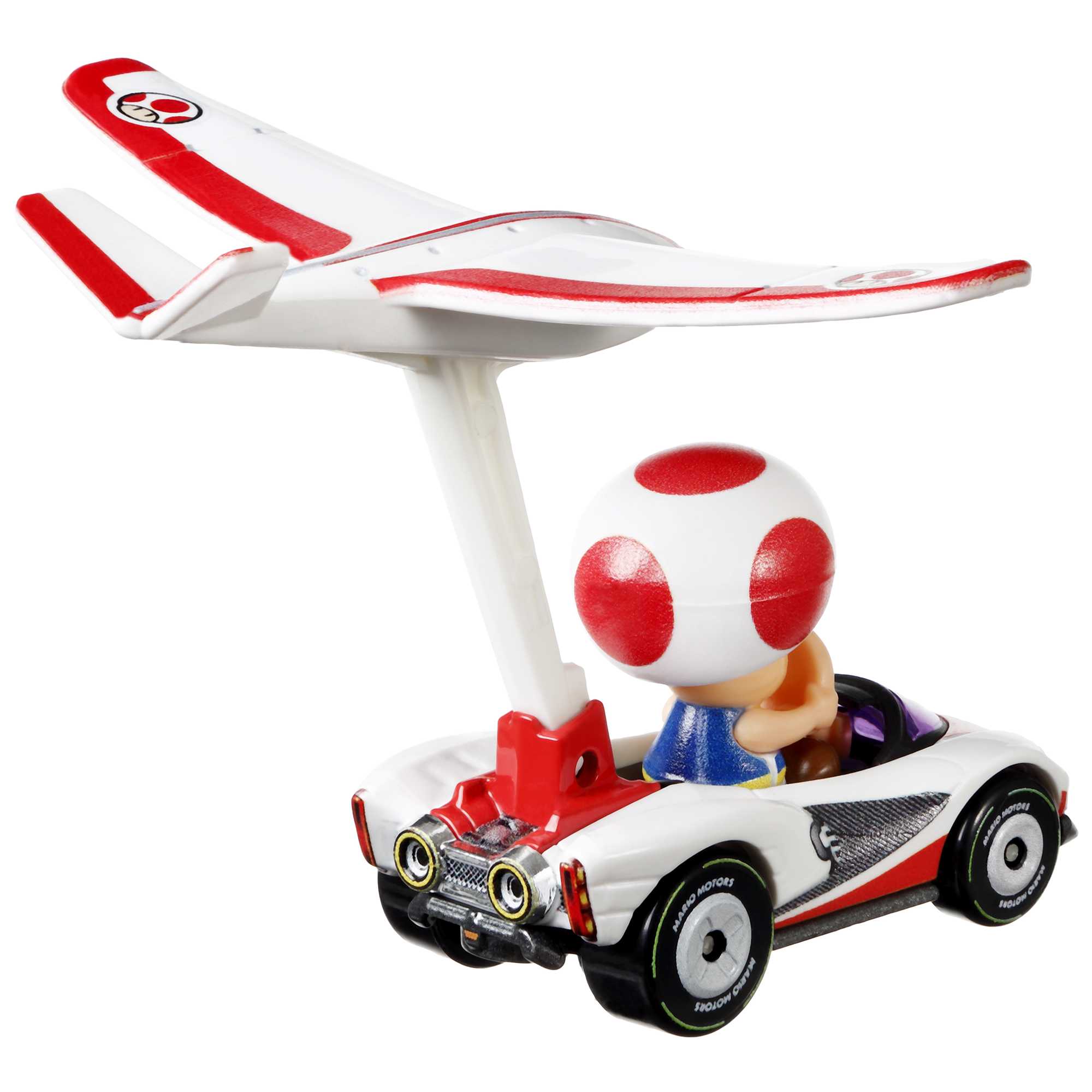 Hot Wheels Mario Kart Veículo de Brinquedo Toad P-Wing com Plane Glider - Image 3
