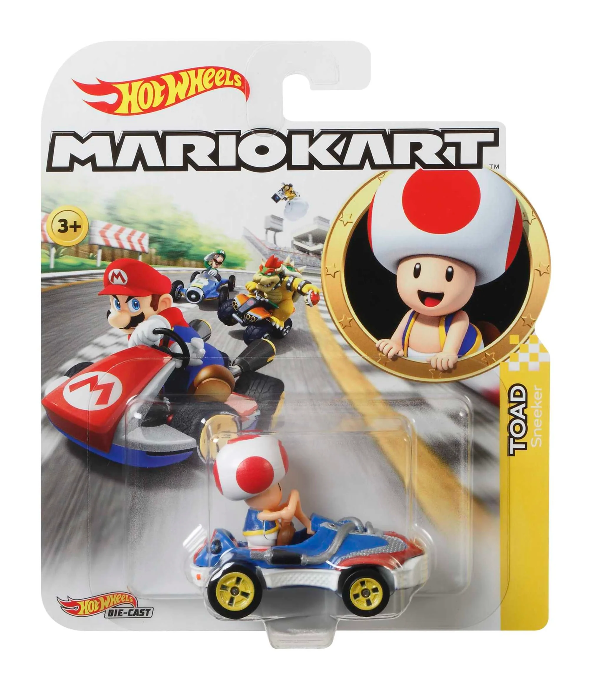 Hot Wheels Mario Kart Veículo de Brinquedo Toad Sneeker - Image 5