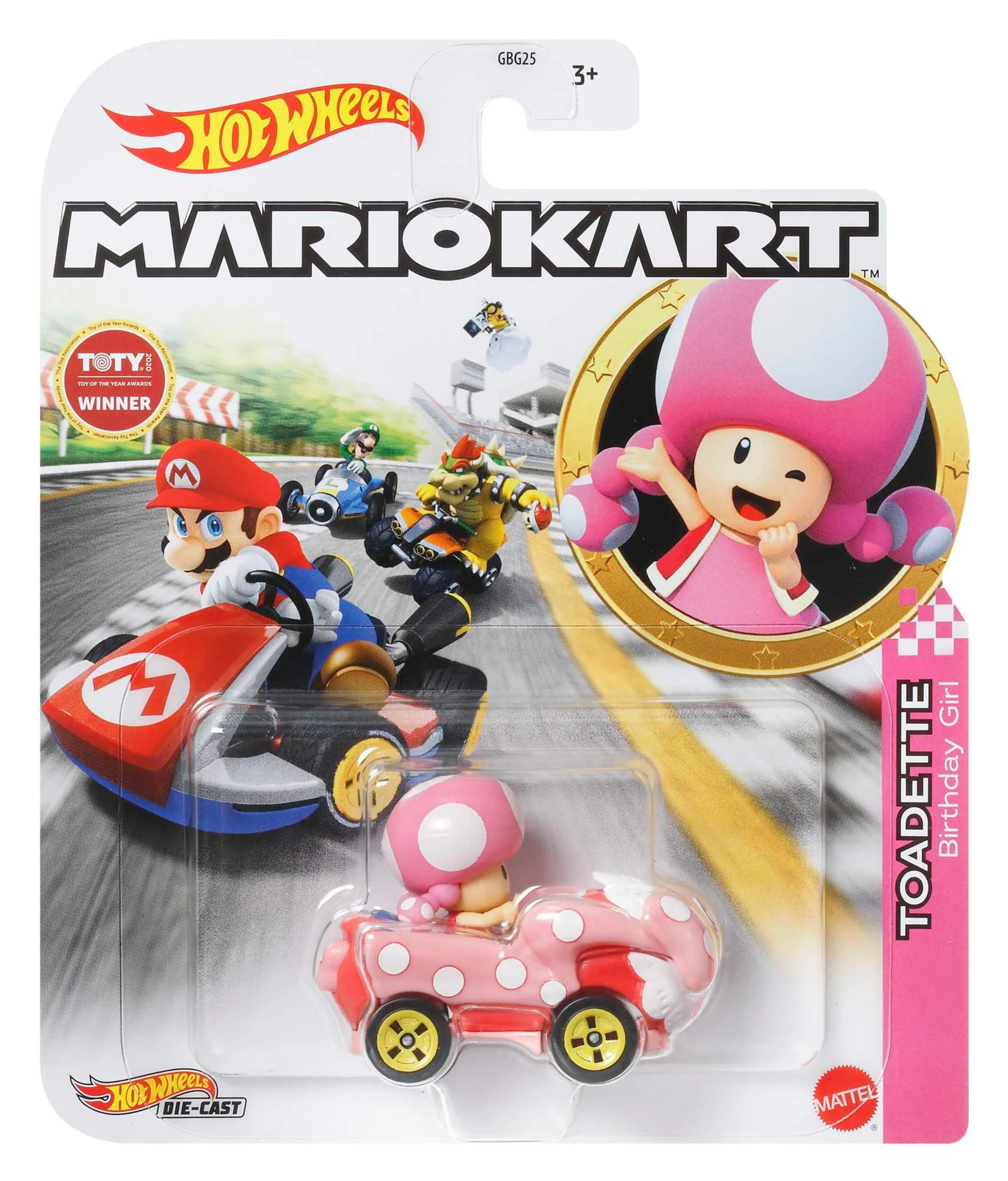 Hot Wheels Mario Kart Veículo de Brinquedo Toadette Birthday Girl - Image 5