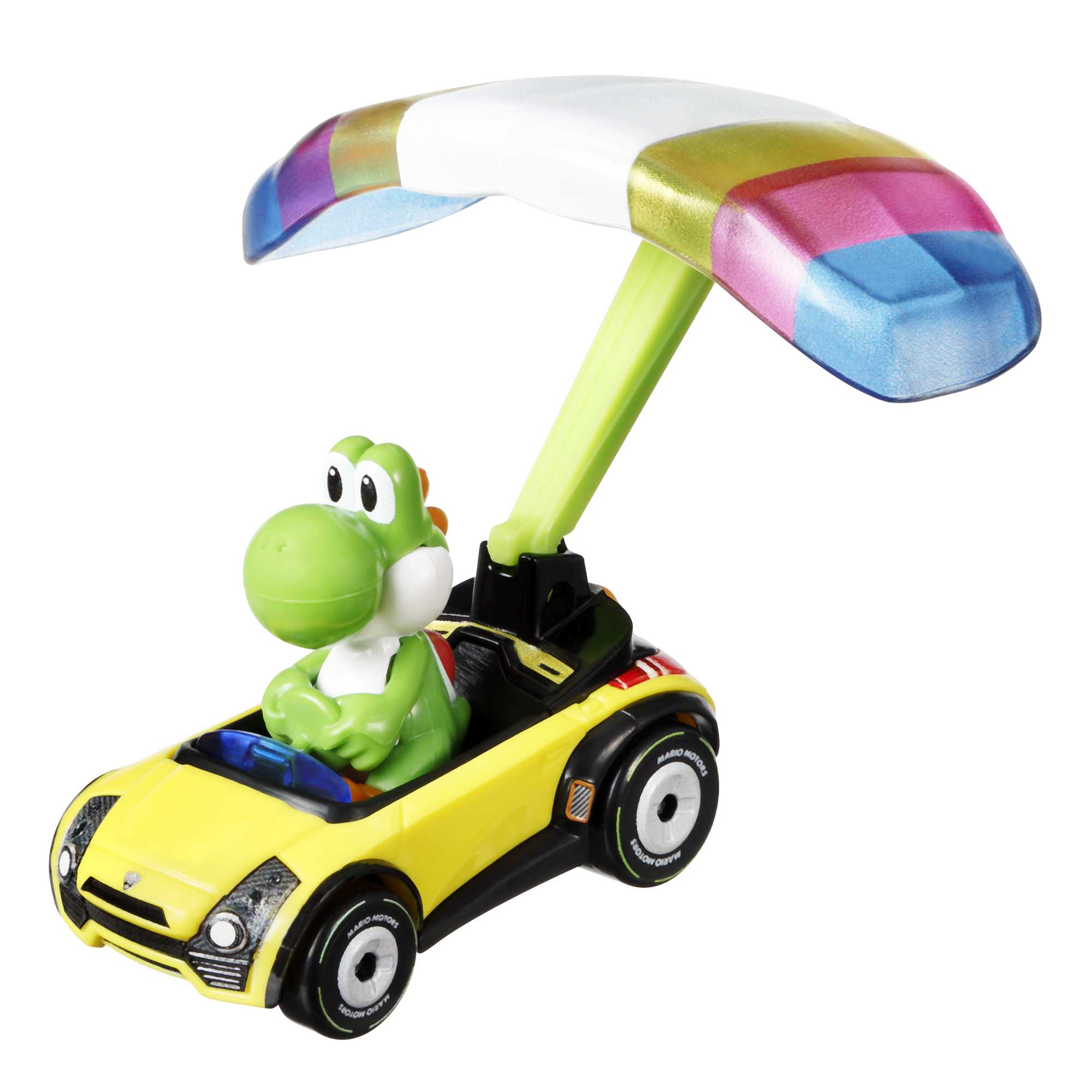 Hot Wheels Mario Kart Veículo de Brinquedo Yoshi Sports Coupê com Paraquedas - Image 2