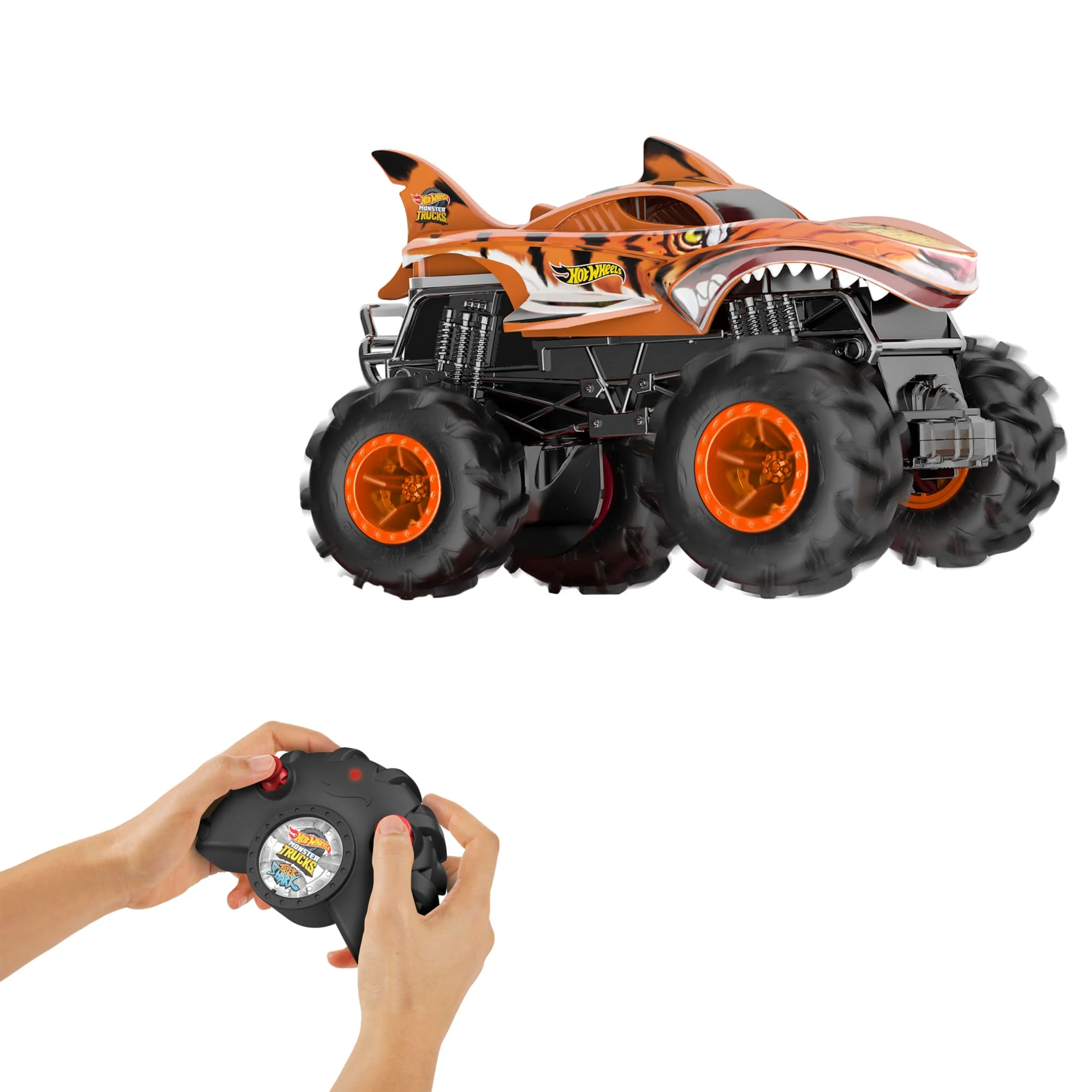 Hot Wheels RC Monster Trucks HW Tiger Shark RC in 1:24 Scale, Remote-Control Toy Truck - Image 2