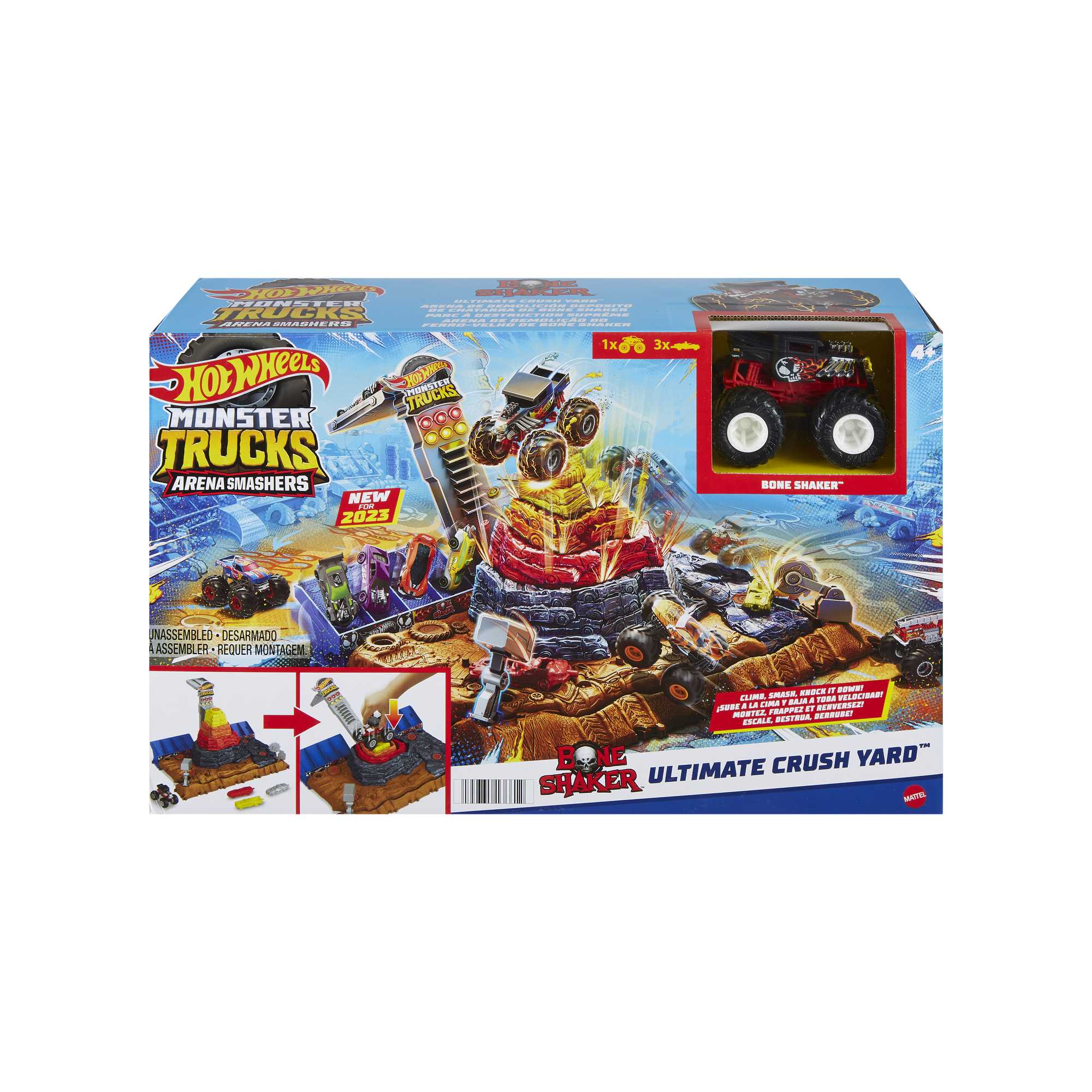Hot Wheels Monster Trucks Arena Smashers Coffret de Jeu Parc à destruction Suprême Bone Shaker - Image 6