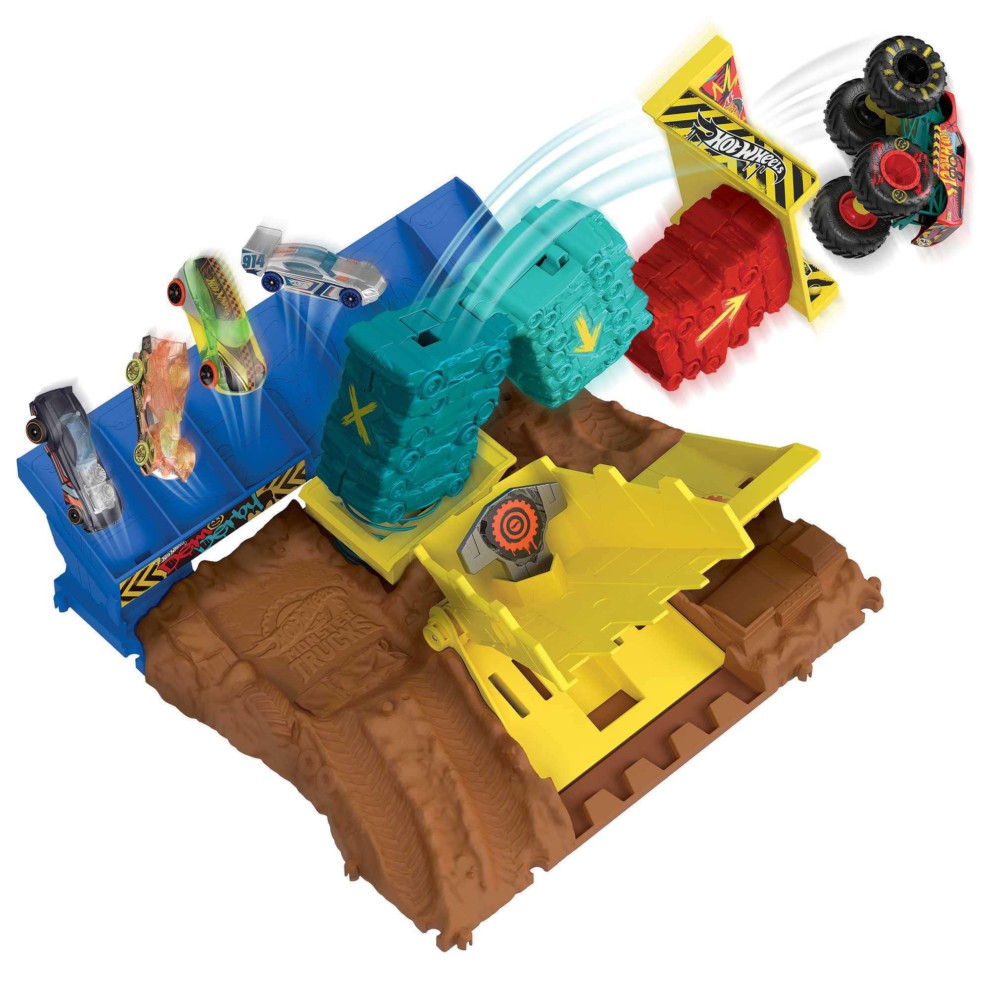 Hot Wheels Monster Trucks, Arena Smashers Demo Derby Car Jump Challenge - Image 3