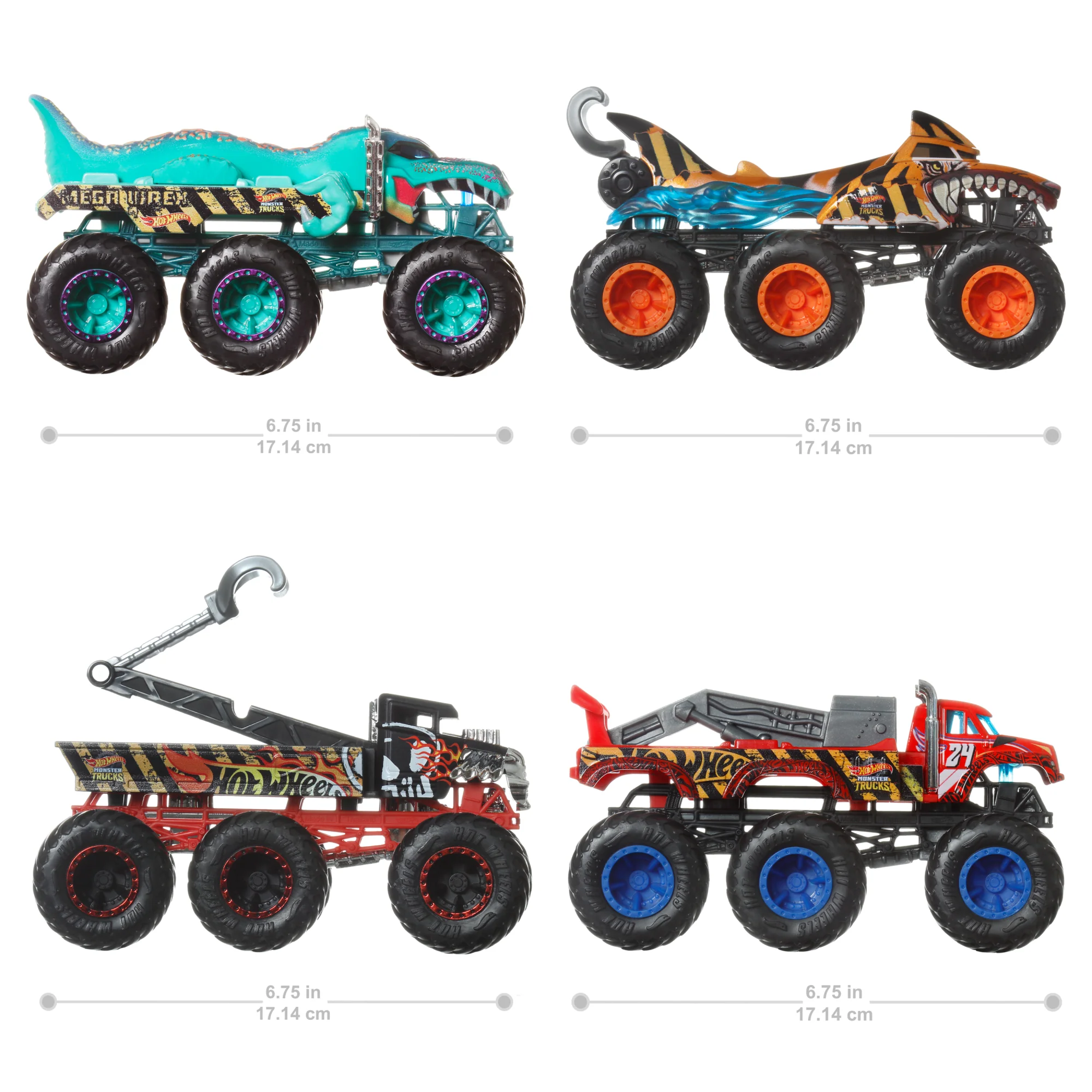 Hot Wheels Monster Trucks Big Rigs, 1:64 Scale Die-Cast Toy Truck With 6 Wheels - Image 6