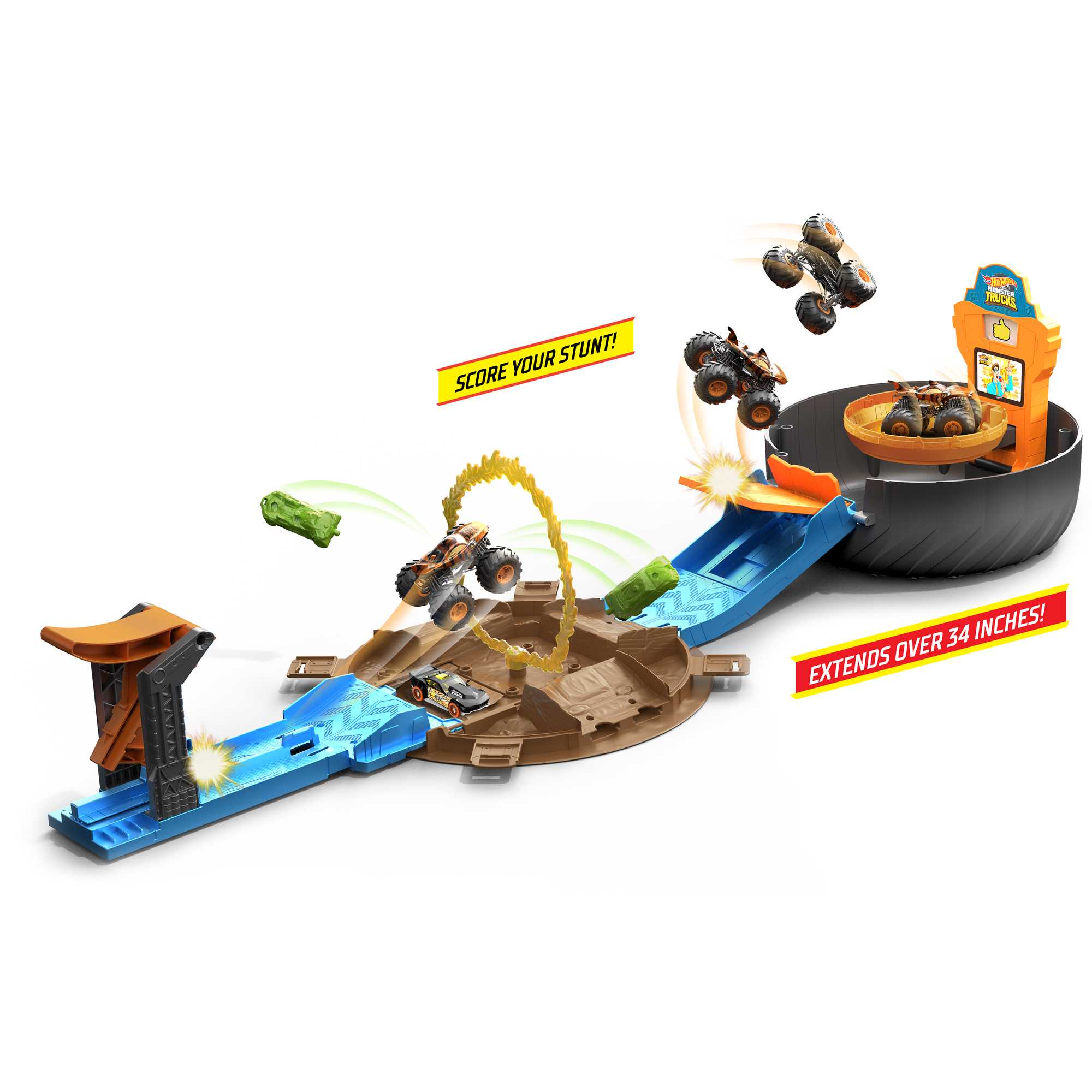 Hot Wheels Monster Trucks Coffret de Jeu Pneu à Cascade - Image 3