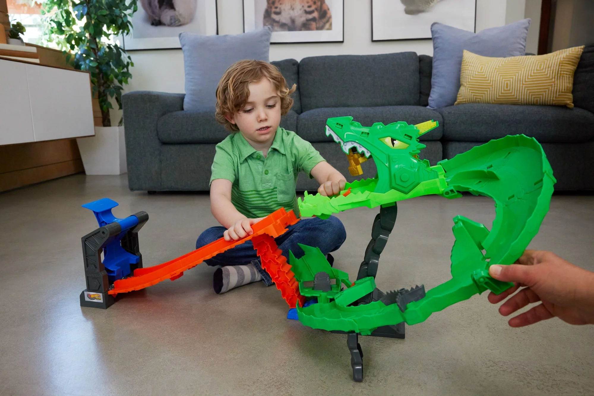 Hot Wheels Monster Trucks-Coffret Piste Dragon Sharks Vs. Dinos - Image 2
