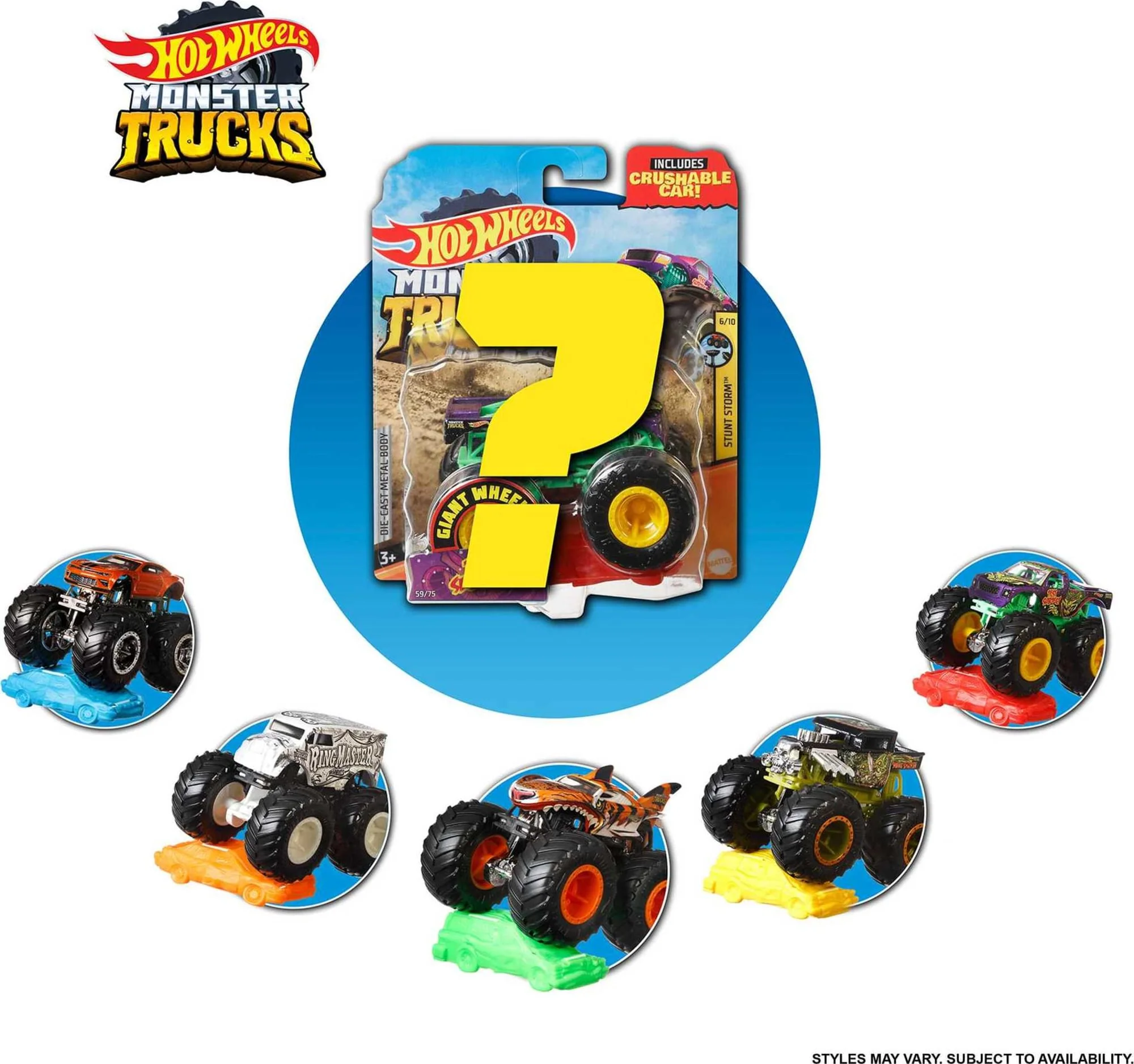 Hot Wheels Monster Trucks, 1:64 Scale Die-Cast Toy - Image 2