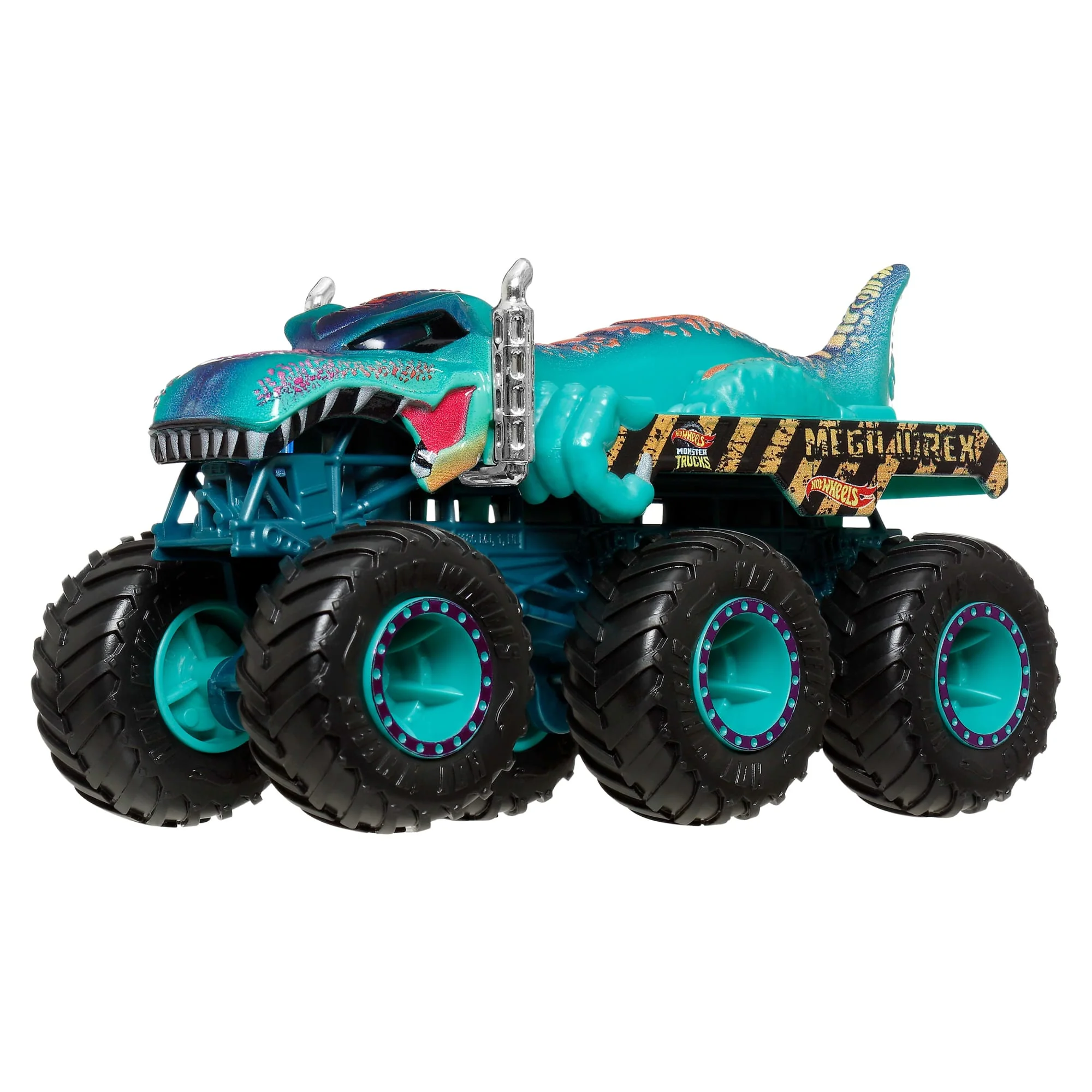 Hot Wheels Monster Trucks Sharks vs Dinos Multipack With 2 Big Rigs, 2 Toy Trucks & 2 Toy Cars - Image 2