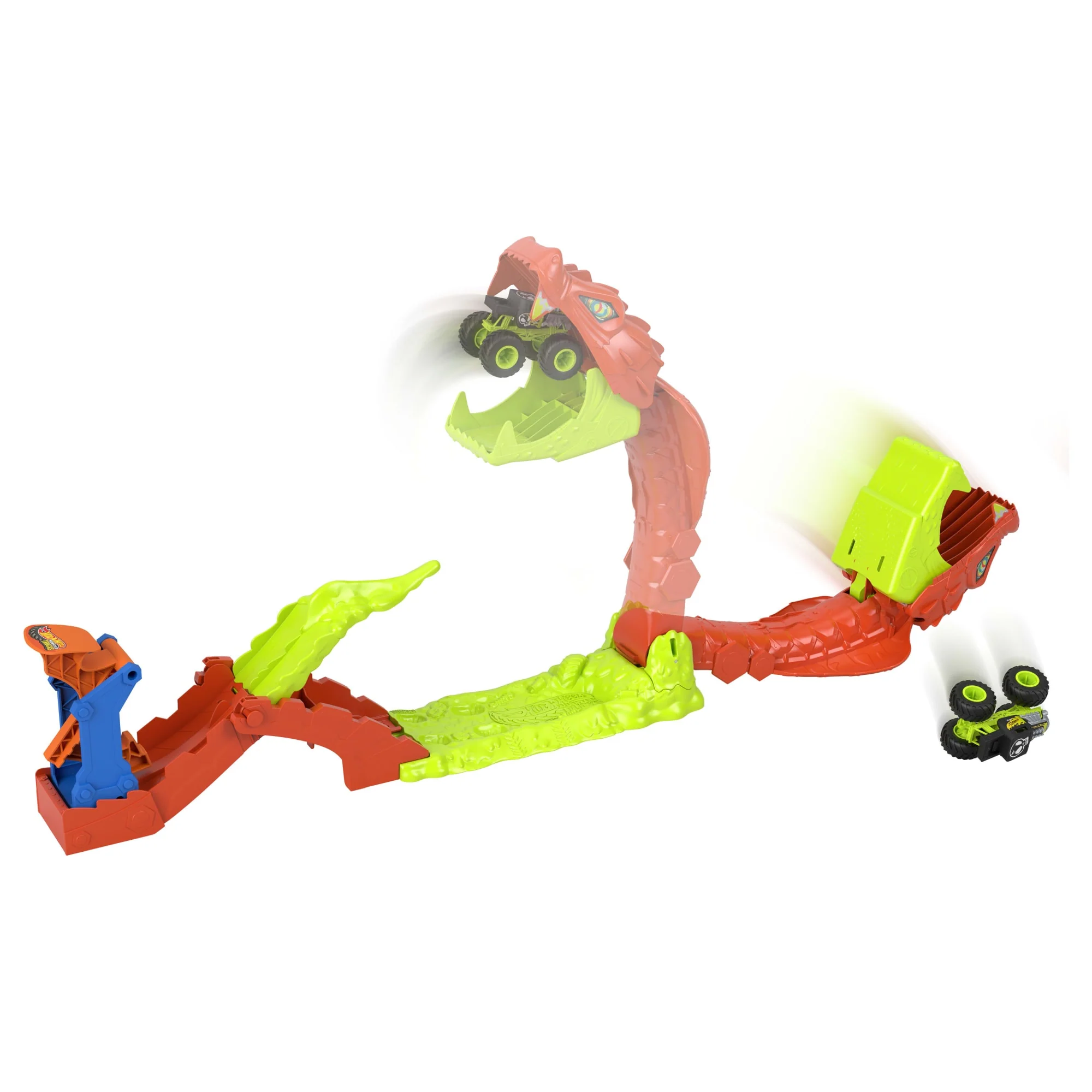 Hot Wheels Monster Trucks Snake Slam Takedown Playset With 1:64 Scale Bone Shaker Toy Vehicle - Image 3