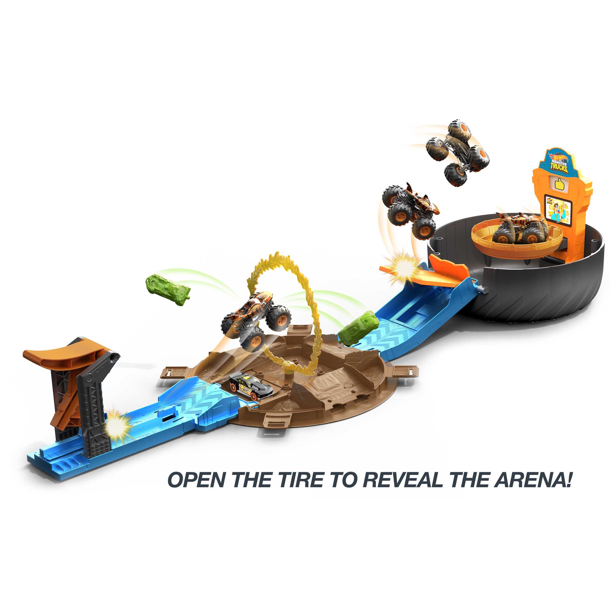 Hot Wheels Monster Trucks Stunt Tire Playset, Gift For Kids 4 To 8 Years Old - Image 4