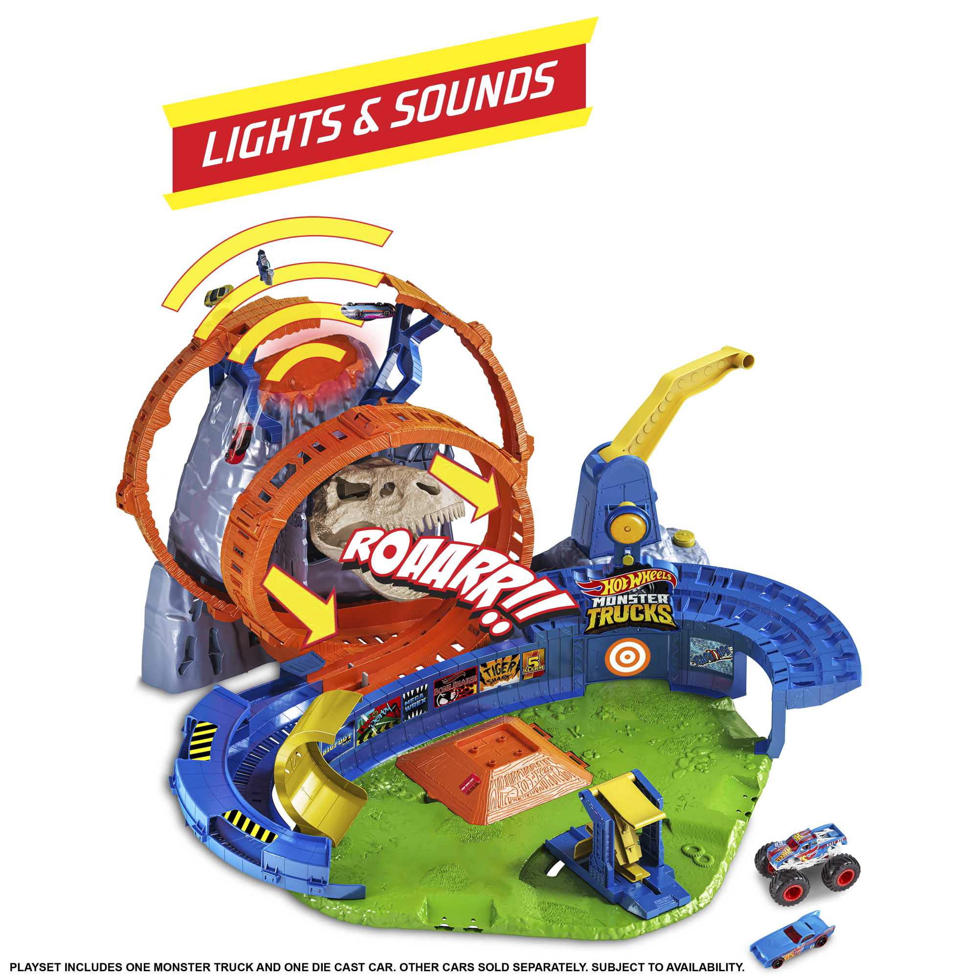 Hot Wheels Monster Trucks T-Rex Volcano Arena - Image 4