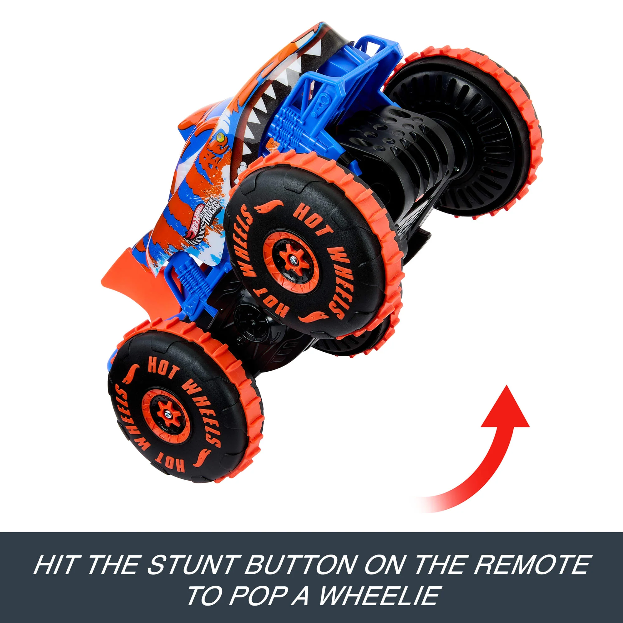 Hot Wheels Monster Trucks Tiger Shark Climber RC Vehicle, Battery-Powered Remote-Control Toy Truck - Image 3