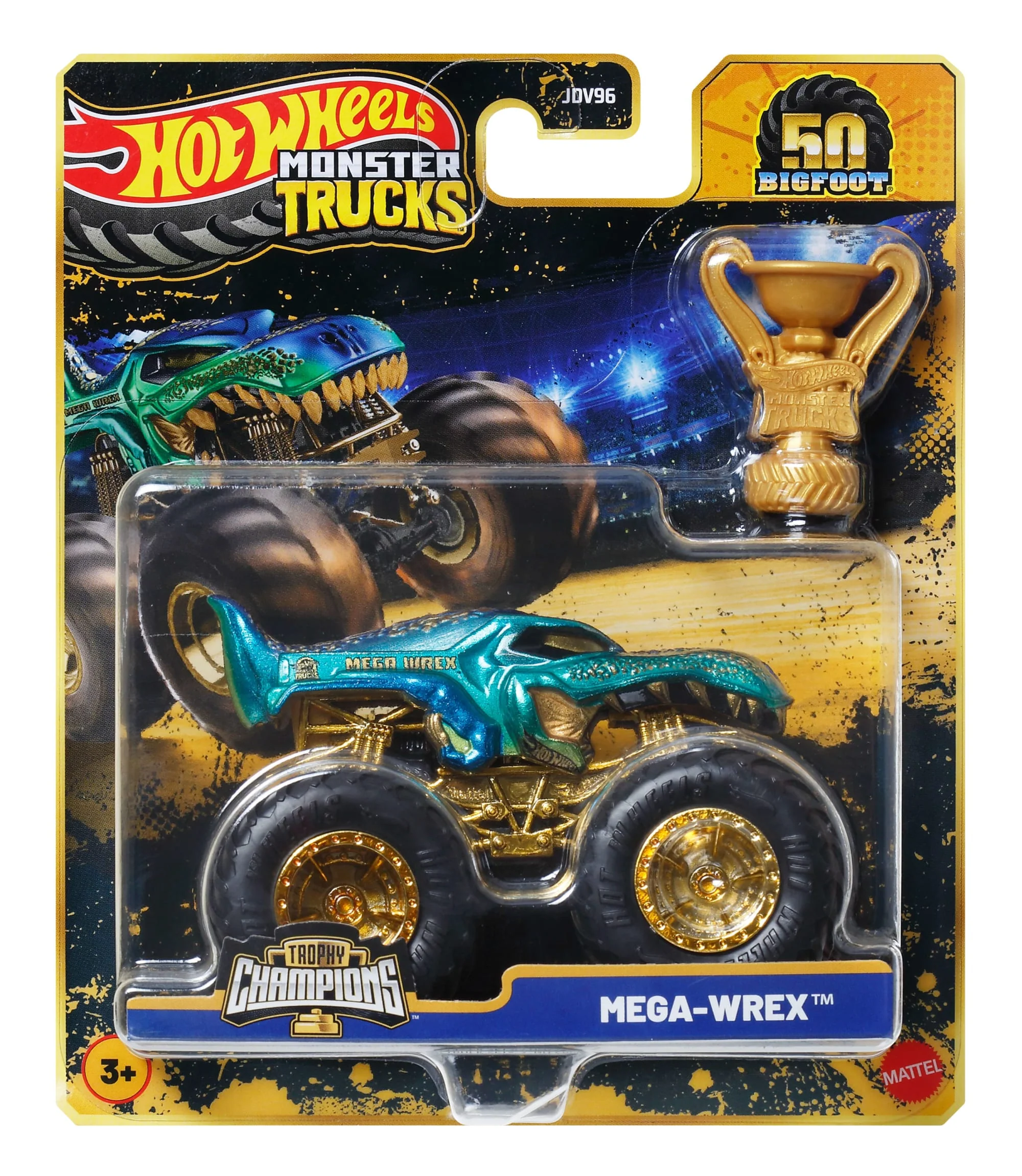 Hot Wheels Monster Trucks Veículo de Brinquedo Autos Surpresa Troféu Bigfoot Escala 1:64 - Image 2