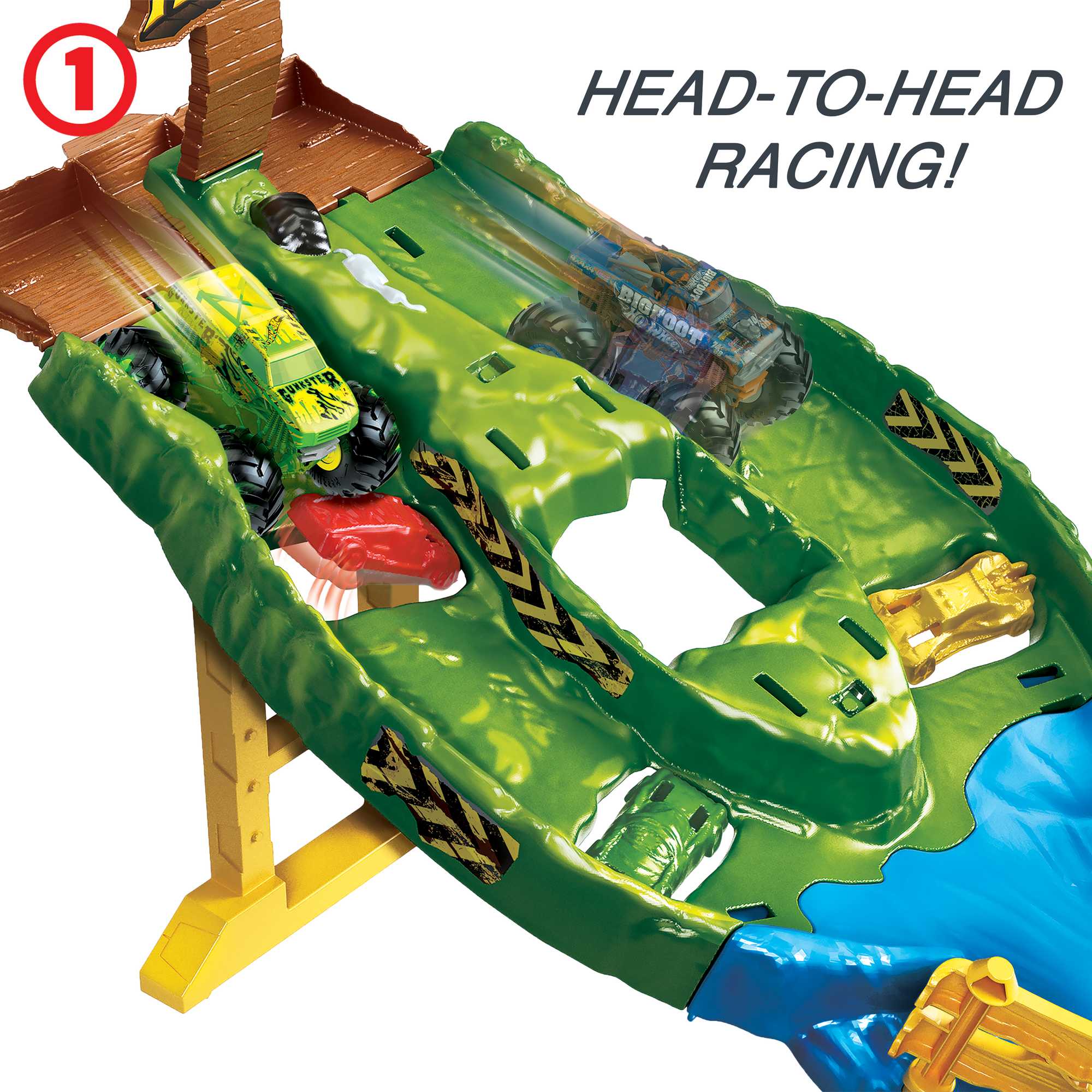 Hot Wheels Monster Trucks Playset With 2 1:64 Scale Toy Trucks - Image 3