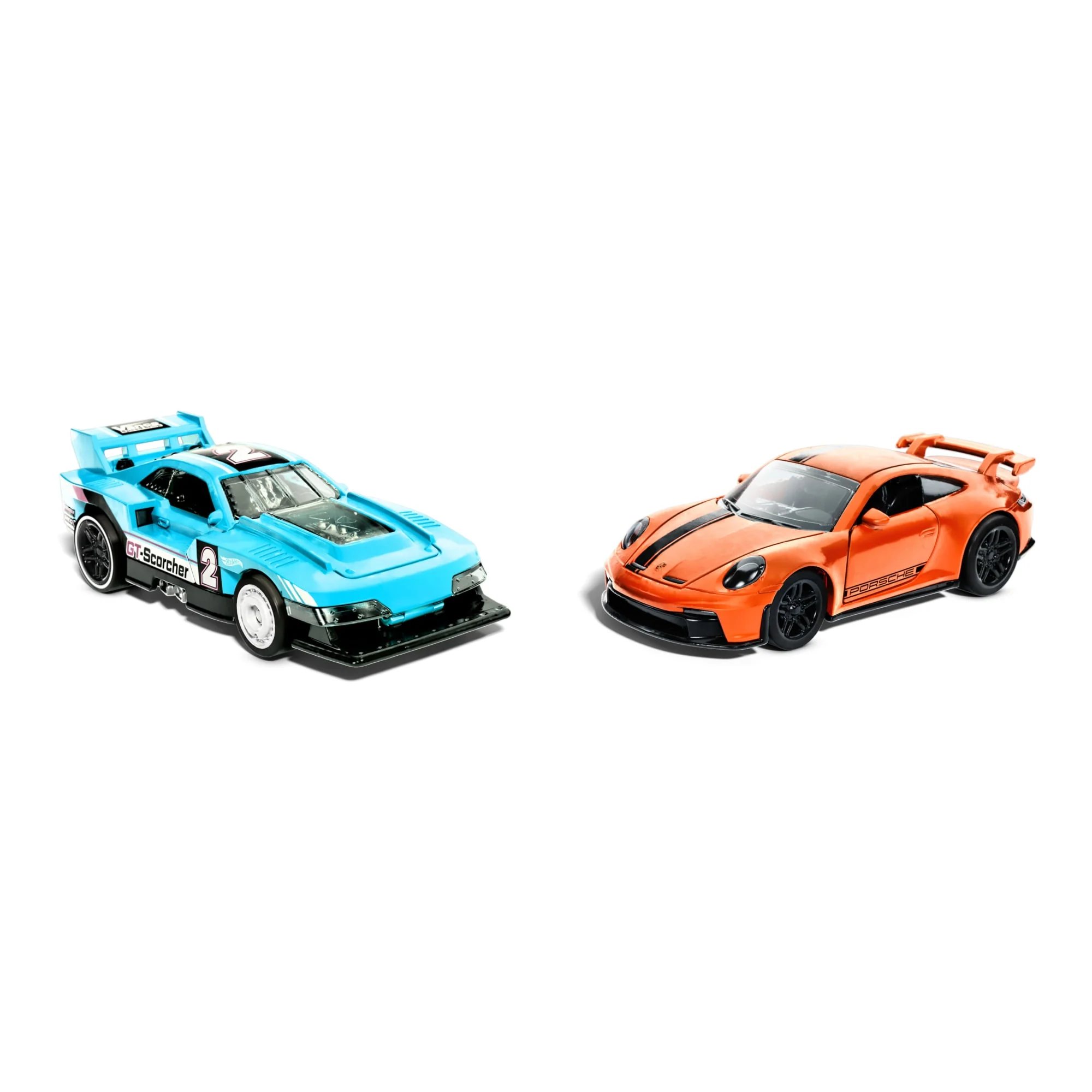 Hot Wheels Pull-Back Speeders 2 Toy Cars in 1:43 Scale, Pull Cars Backward & Release To Race - Image 3