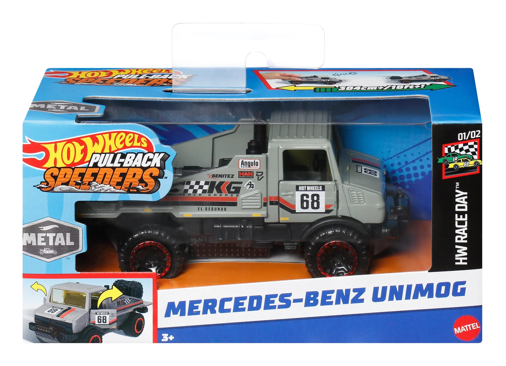 Hot Wheels Pull-Back Speeders Toy Car in 1:43 Scale, Pull Car Backward & Release To Race - Image 4