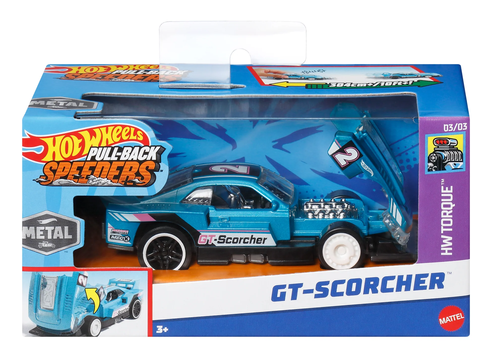 Hot Wheels Pull-Back Speeders Toy Car in 1:43 Scale, Pull Car Backward & Release To Race - Image 5