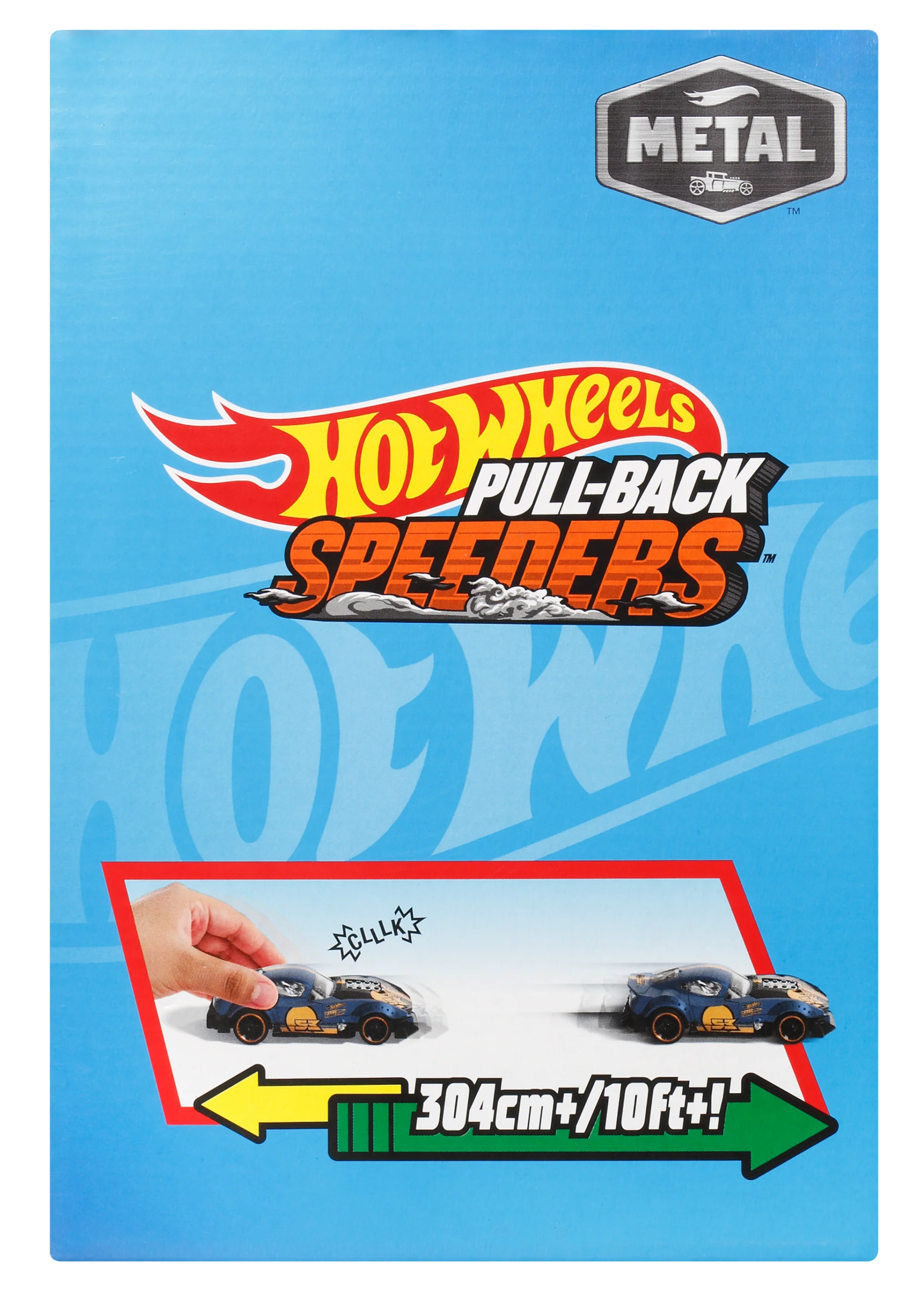 Hot Wheels Pull-Back Speeders Toy Car in 1:43 Scale, Pull Car Backward & Release To Race - Image 6