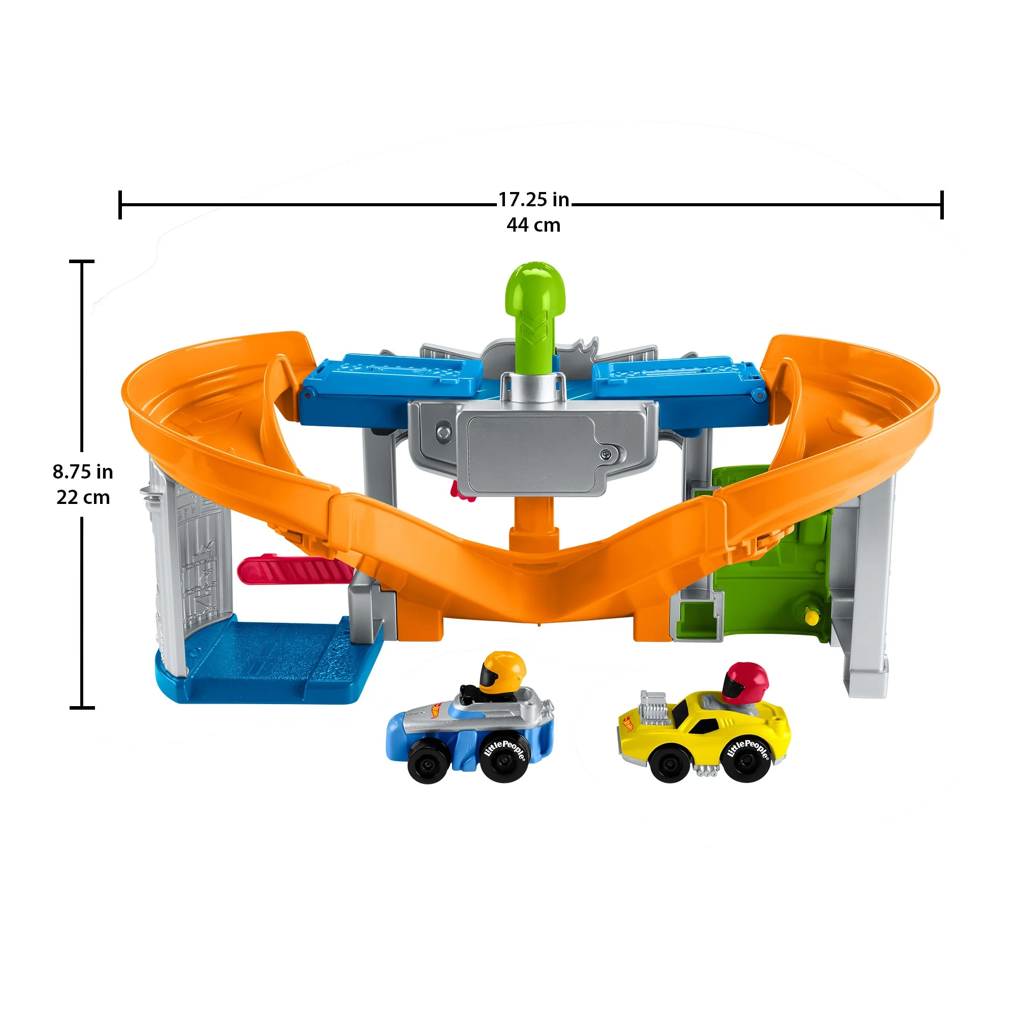 Fisher-Price Little People Hot Wheels Race Track For Toddlers, Race And Go Track Set, 2 Cars - Image 5