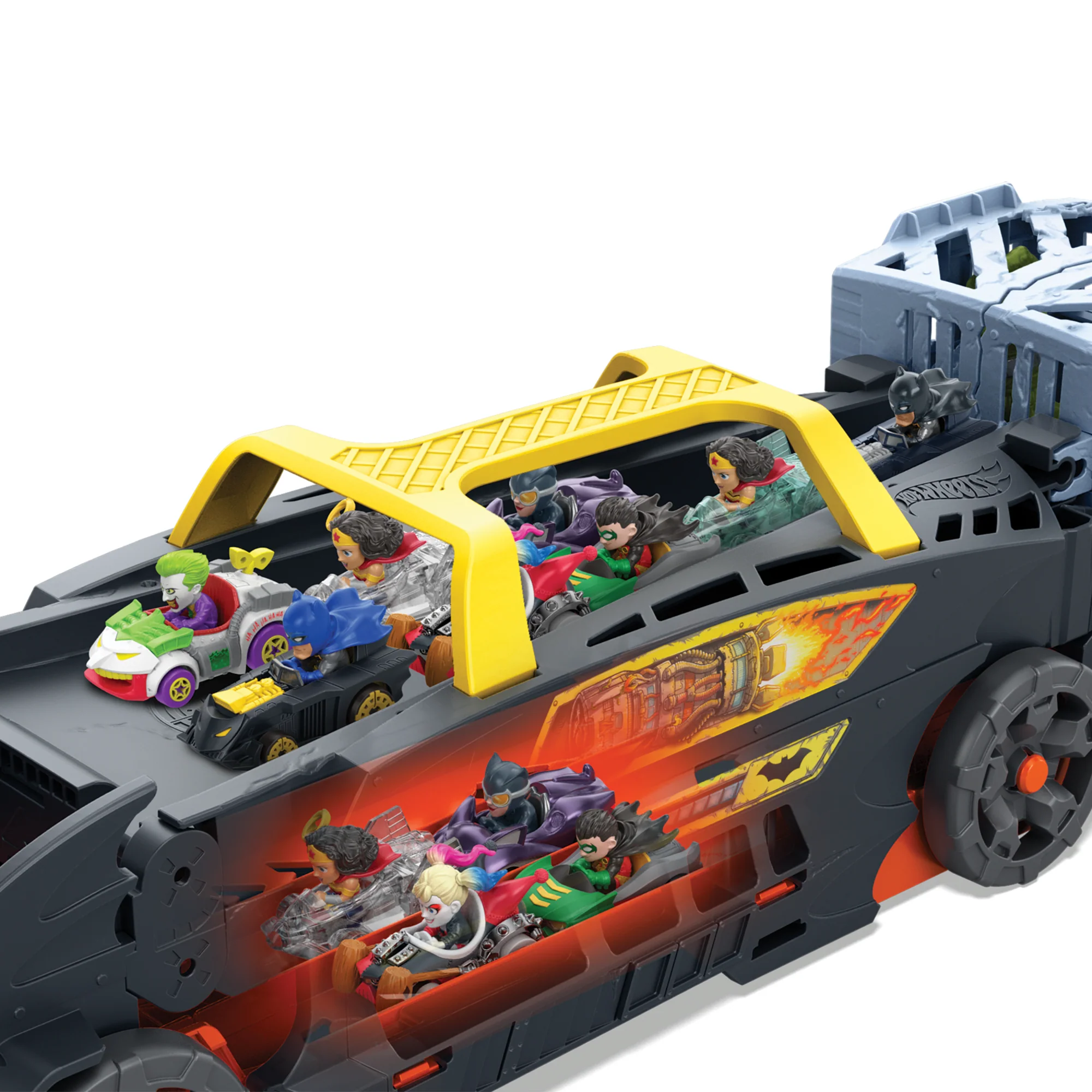 Hot Wheels Racerverse Batman's Escape Chase Track Set, Vehicle Transforms into 3-Lane Racetrack With 2 Die-Cast Toy Cars - Image 3