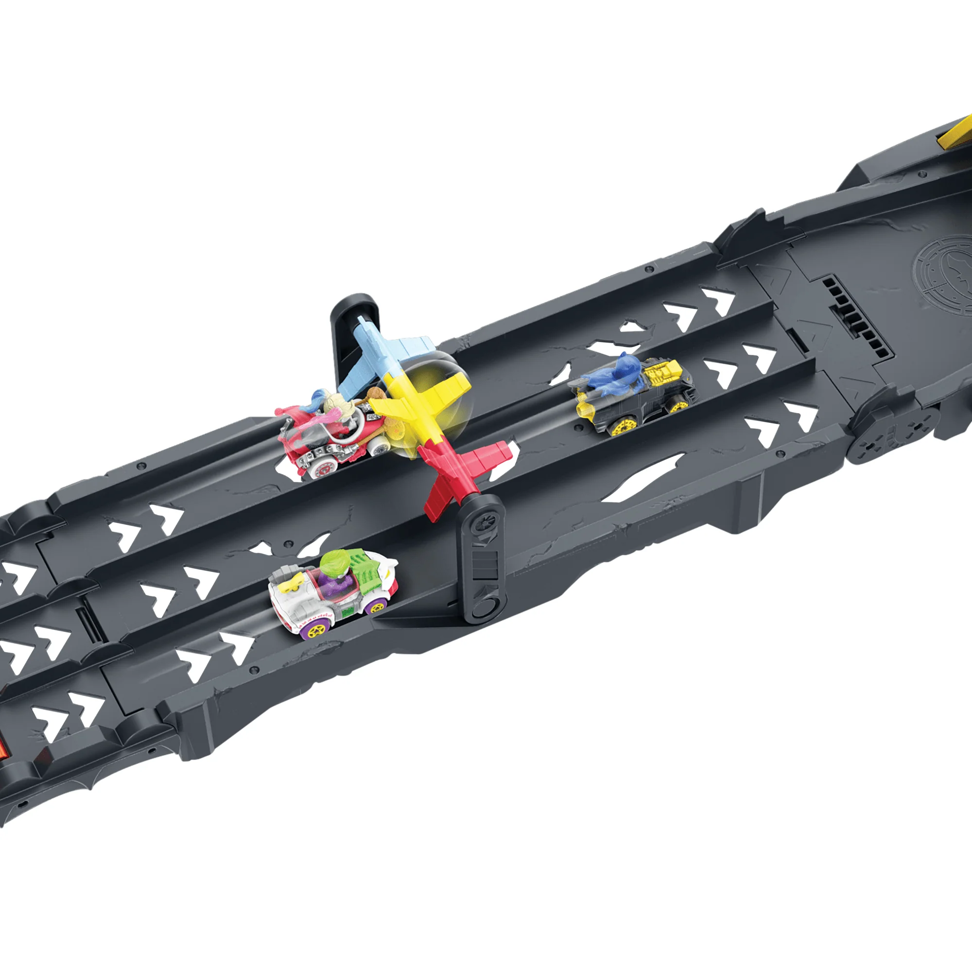 Hot Wheels Racerverse Batman's Escape Chase Track Set, Vehicle Transforms into 3-Lane Racetrack With 2 Die-Cast Toy Cars - Image 4