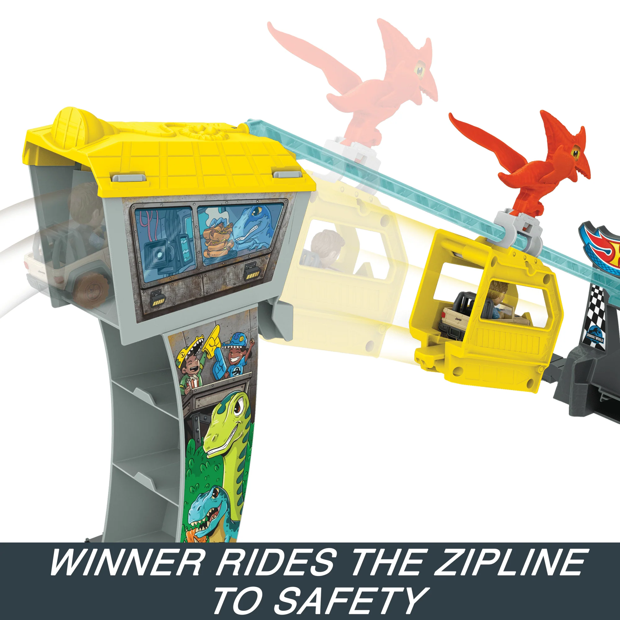Hot Wheels Racerverse Jurassic World Blue’s Raptor Rush Track Set With 2 Toy Die-Cast Vehicles - Image 5