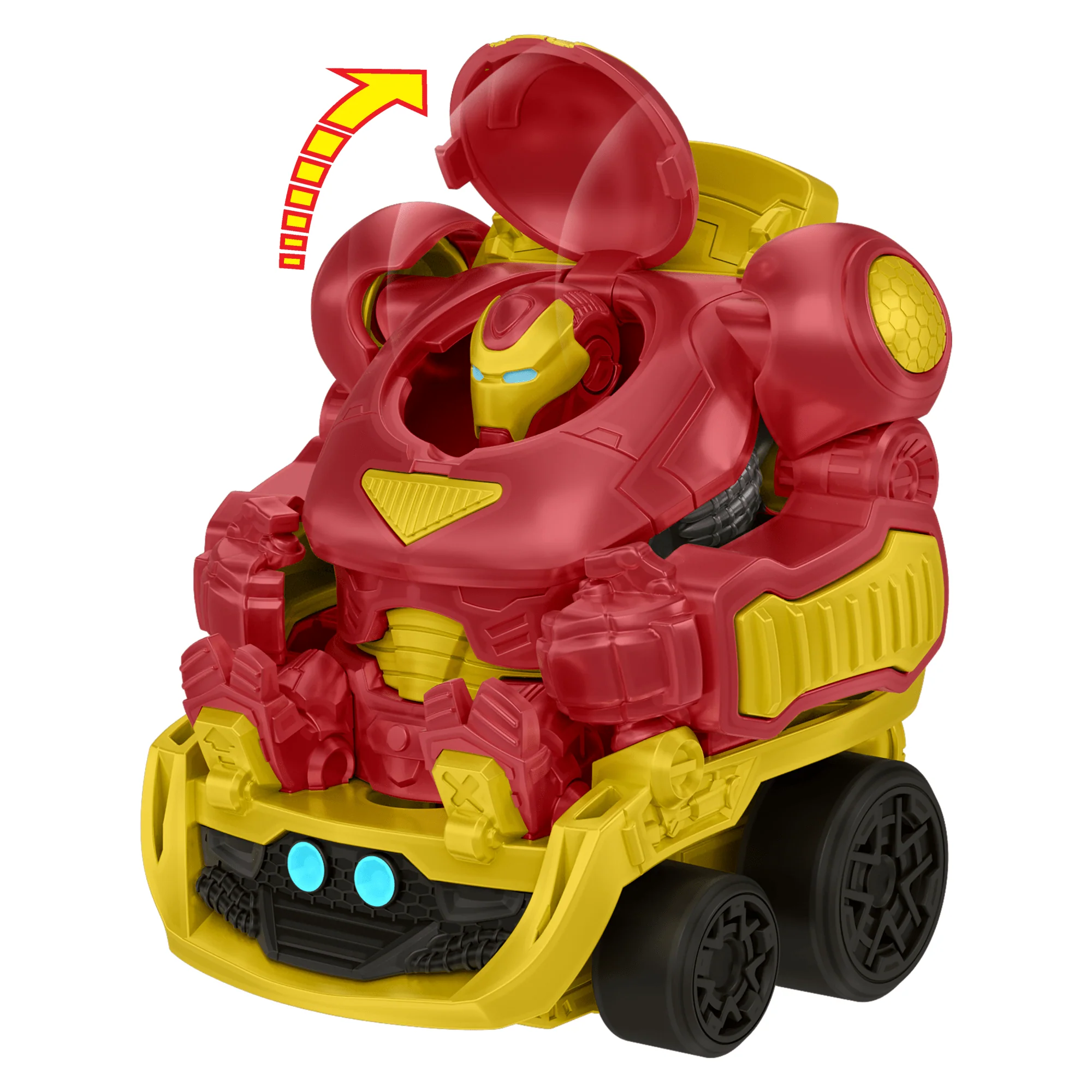 Hot Wheels Racerverse Marvel Hulkbuster Hauler, Stores Up To 10 Toy Cars, Detachable Cab With Flip-Up Helmet & Non-Removable Figure - Image 3