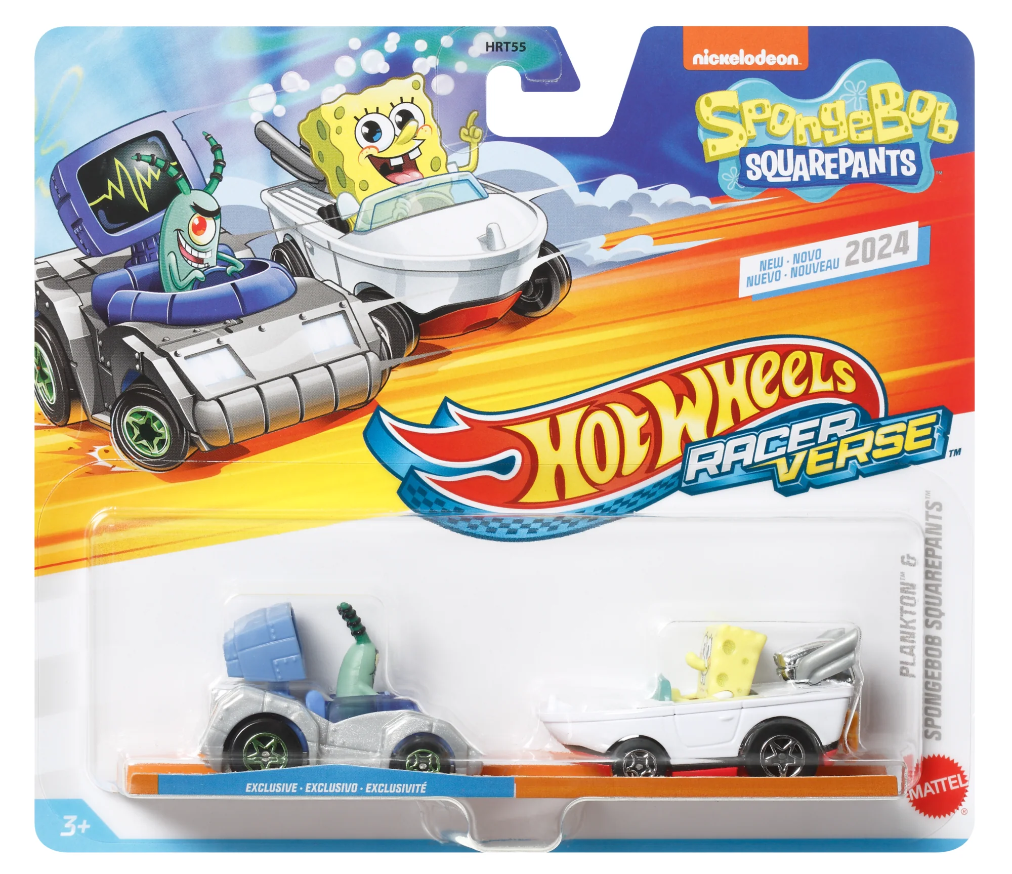 Hot Wheels RacerVerse Vehículo de Juguete Bob Esponja y Plankton - Image 4