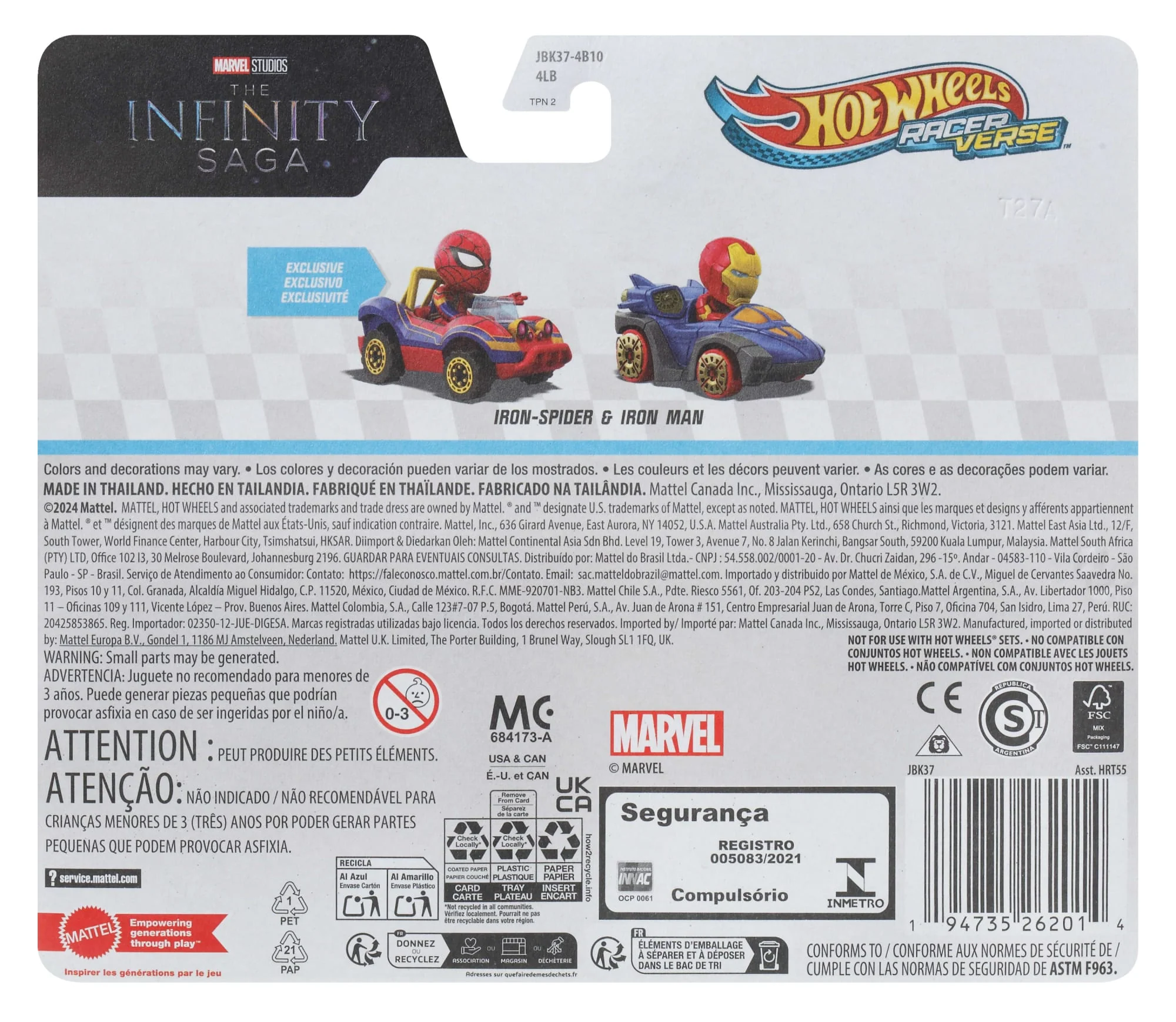 Hot Wheels RacerVerse Veículo de Brinquedo Homem de Ferro e Aranha de Ferro - Image 2