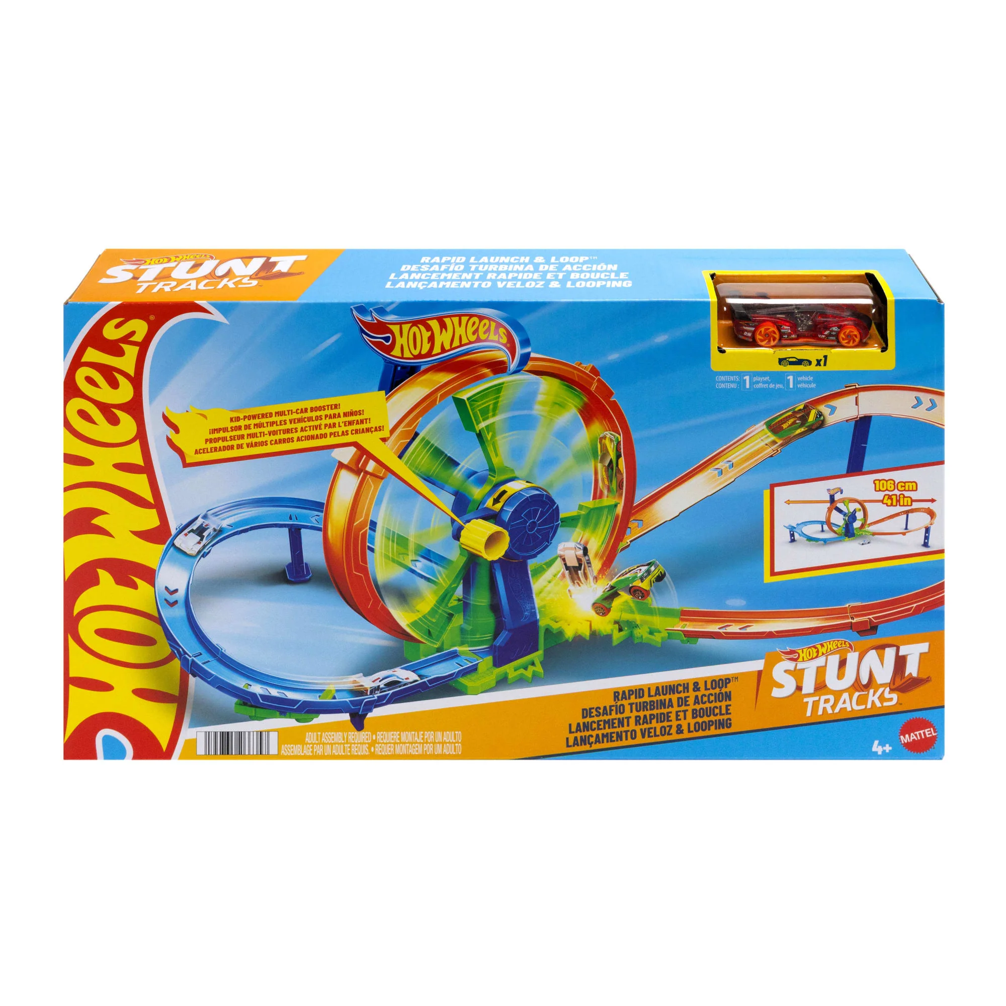 Hot Wheels Rapid Launch & Loop Playset With 1:64 Scale Die-Cast Toy Car, Crash & Track Set - Image 6