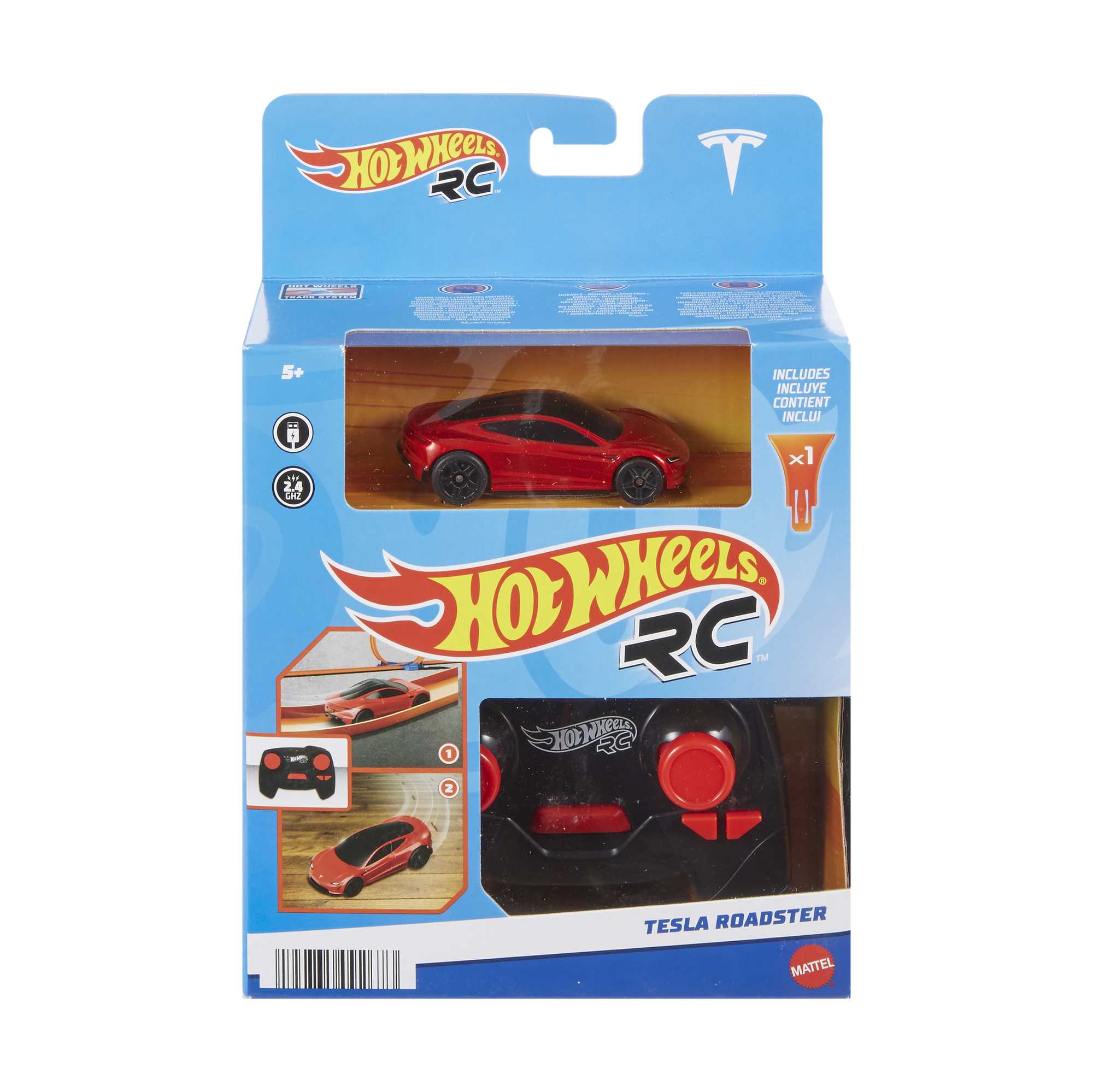 Hot Wheels Rc Tesla Roadster, Échelle 1:64, Véhicule Téléguidé - Image 4
