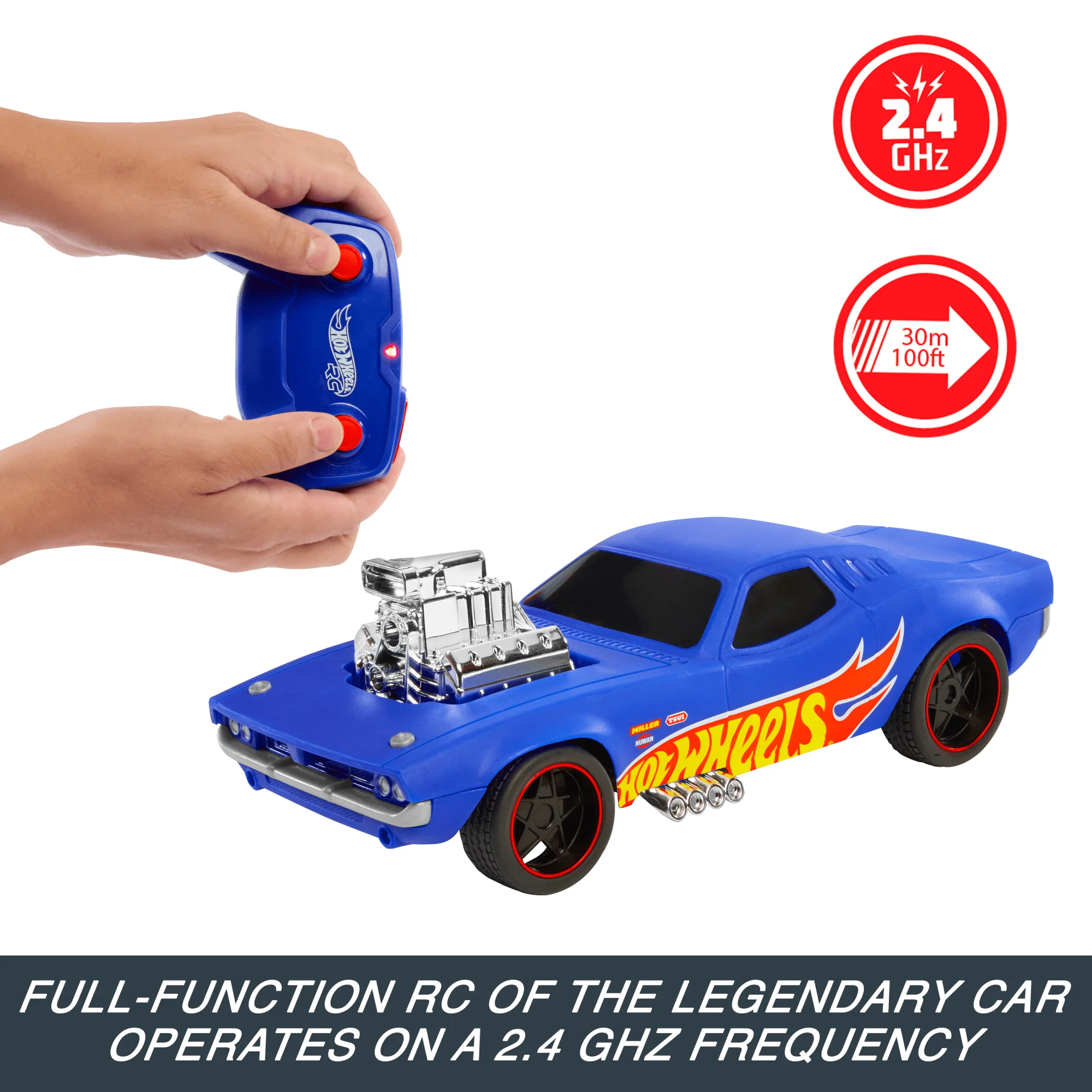 Hot Wheels 1:16 Scale RC Rodger Dodger USB-Rechargeable Toy Car, Battery-Operated Remote Control - Image 2