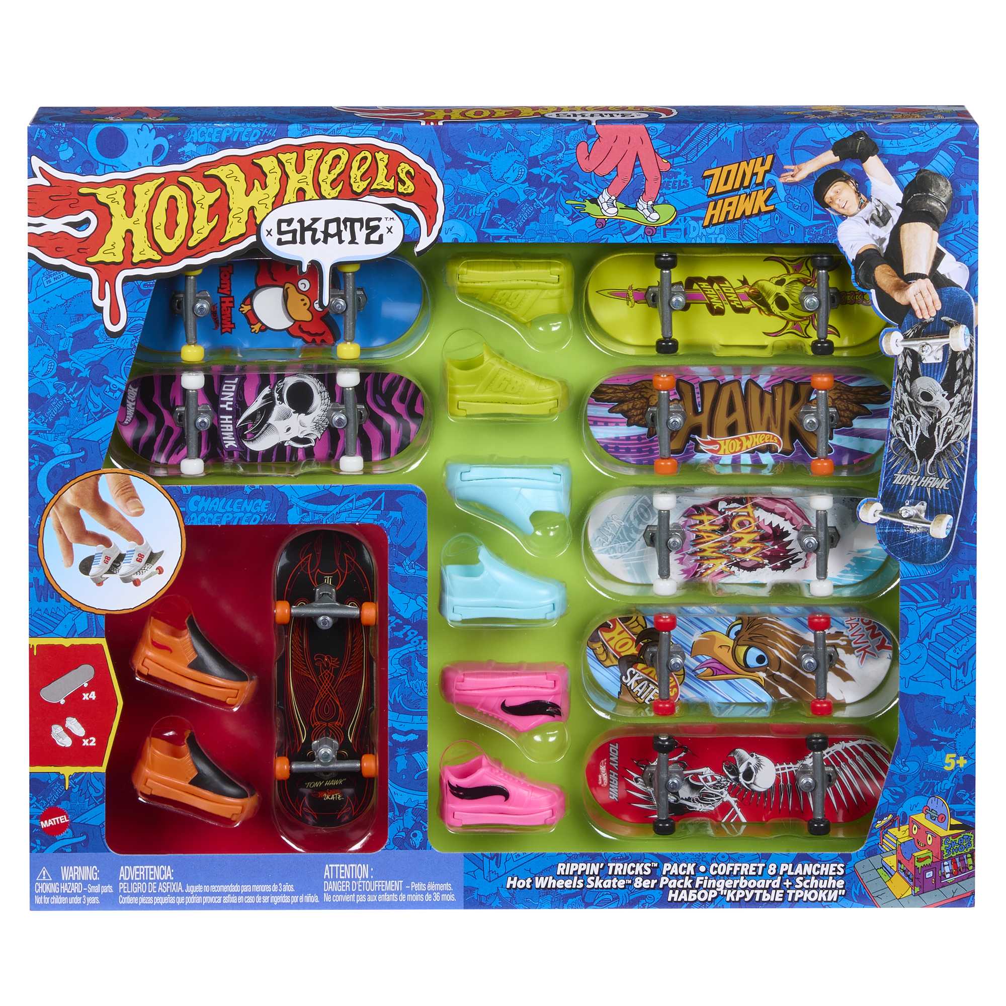 Hot Wheels-Skate-Fingerskate Tony Hawk-Pack Fingerboards et Chaussures - Image 4