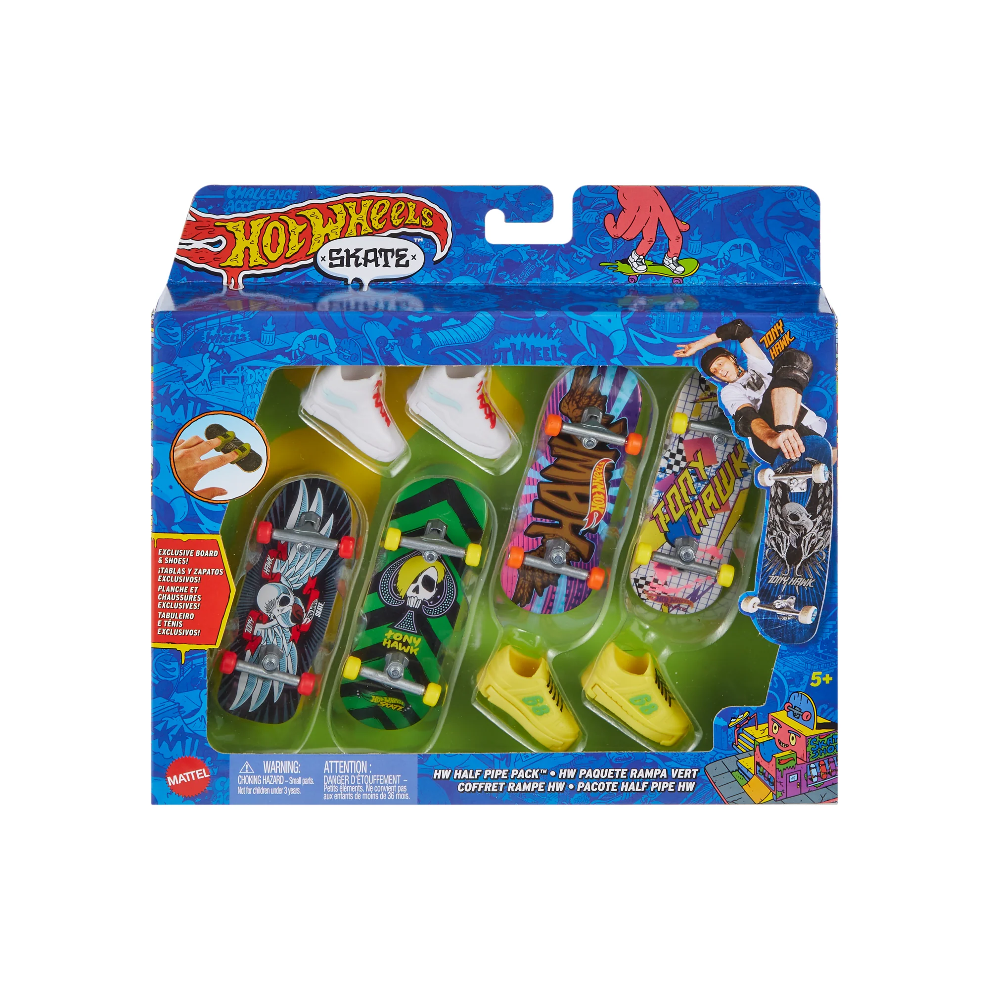 Hot Wheels Skate Tony Hawk Fingerboards & Skate Shoes Multipack - Image 4