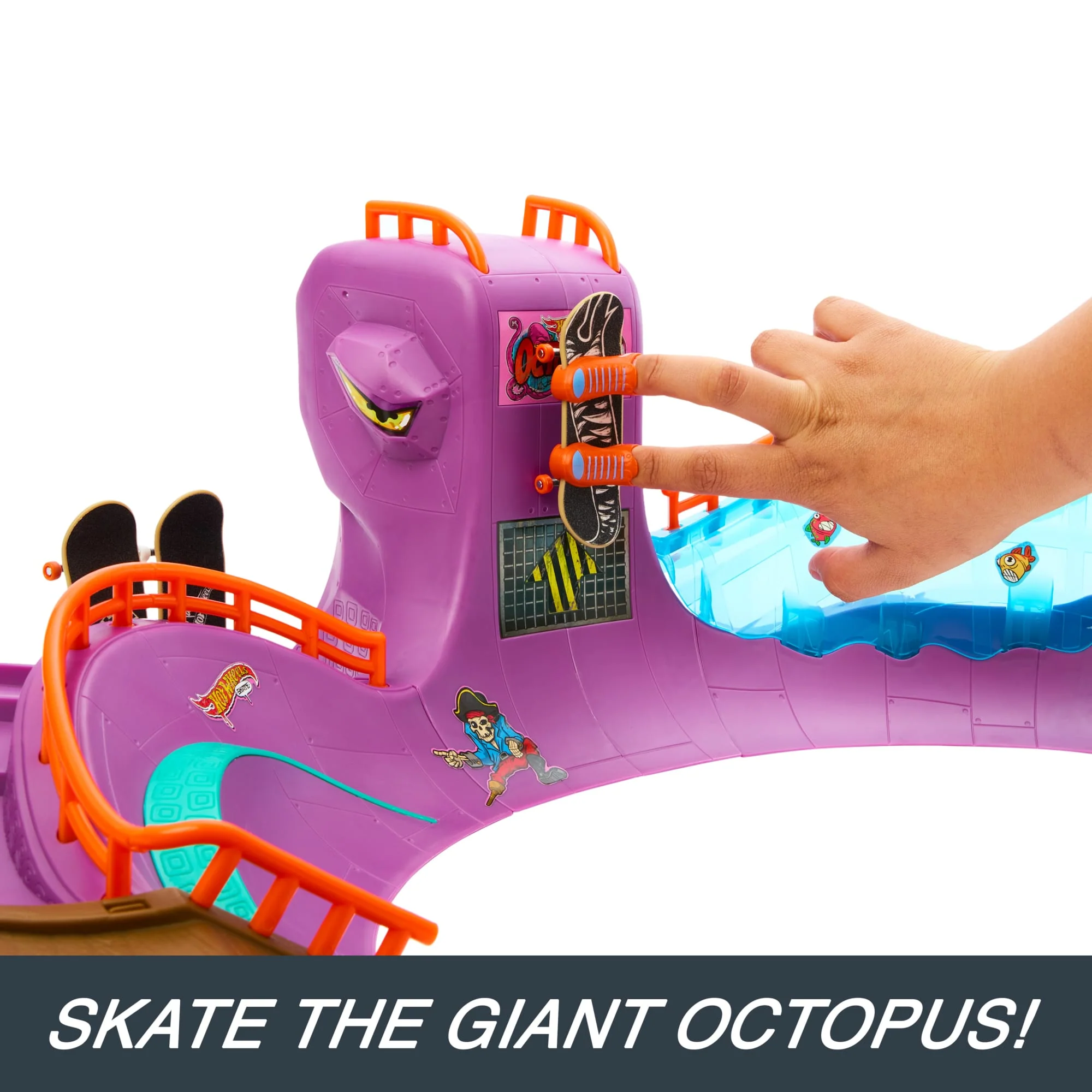 Hot Wheels Skate Octopark Playset, With Exclusive Fingerboard And Skate Shoes - Image 3