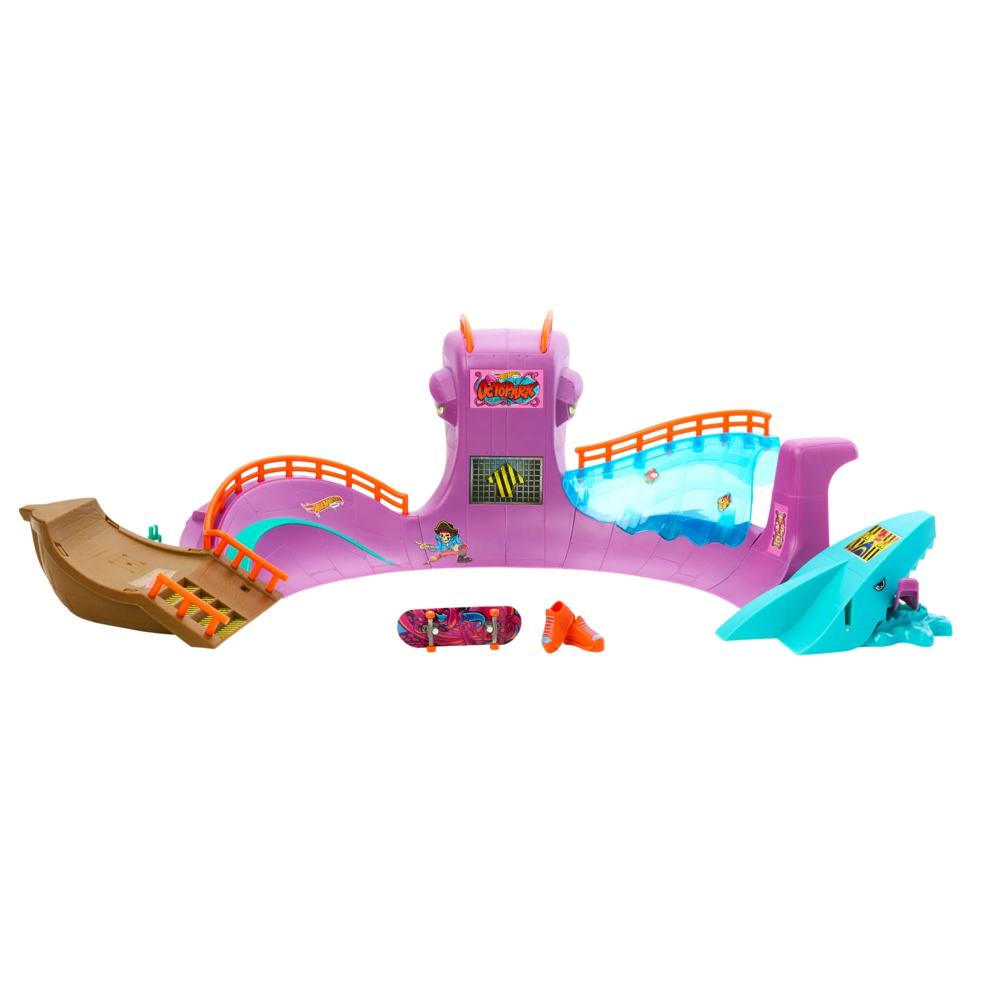 Hot Wheels Skate Octopark Playset, With Exclusive Fingerboard And Skate Shoes - Image 6