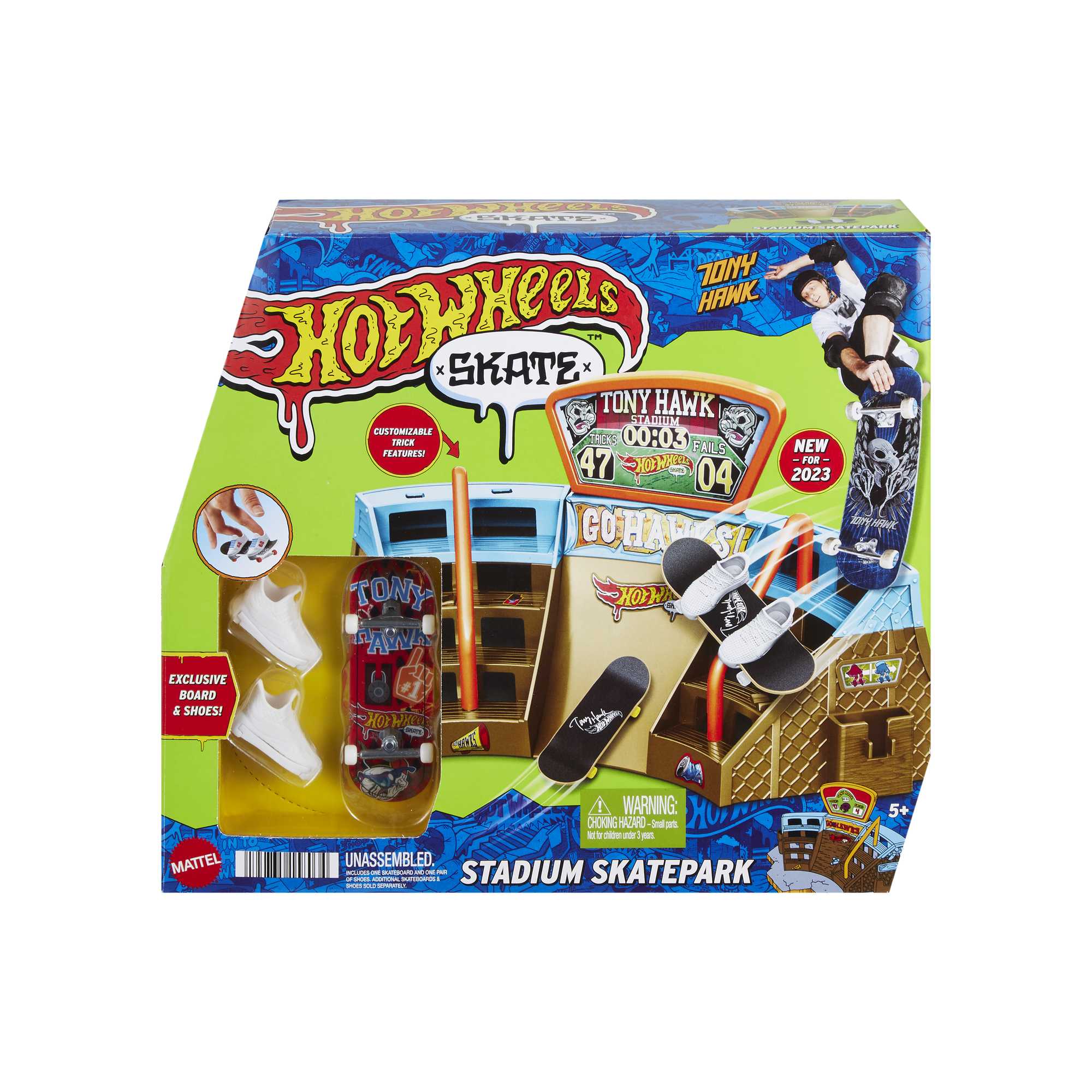 Hot Wheels Skate Planchodrome Stade, Planche Exclusive et Chaussures - Image 5