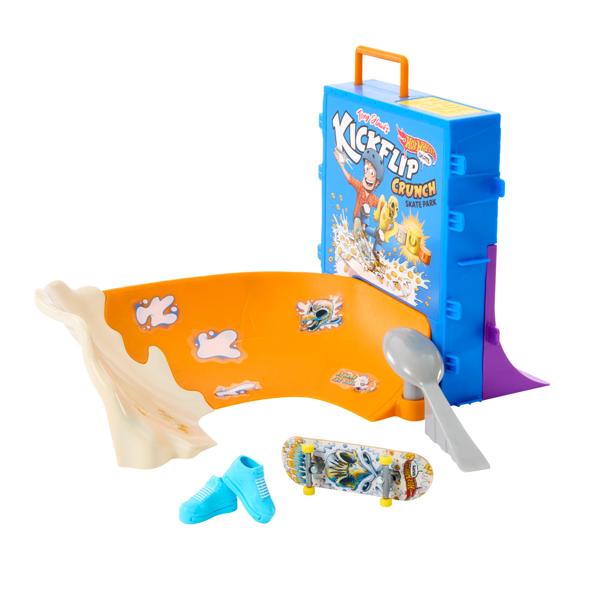 Hot Wheels Skate Tony Hawk Cereal Skate Bowl Fingerboard Set With 1 Exclusive Board & Pair Of Skate Shoes - Image 5
