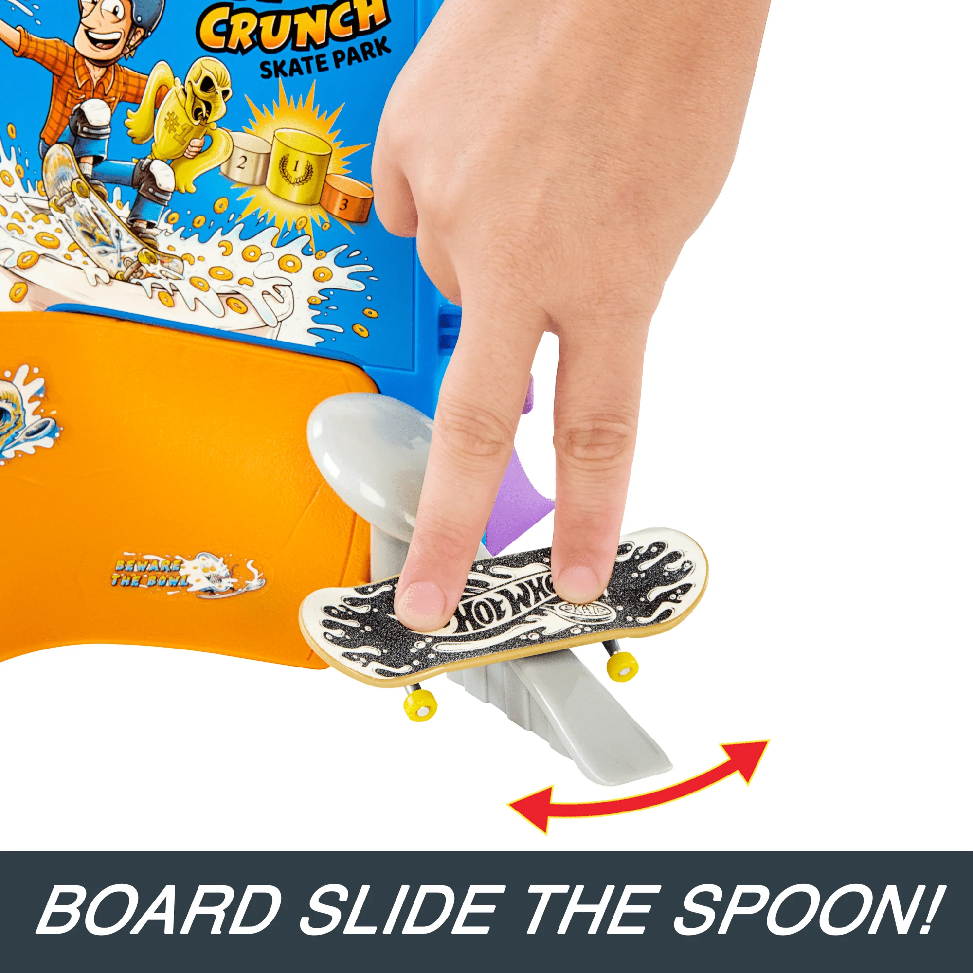 Hot Wheels Skate Tony Hawk Cereal Skate Bowl Fingerboard Set With 1 Exclusive Board & Pair Of Skate Shoes - Image 3
