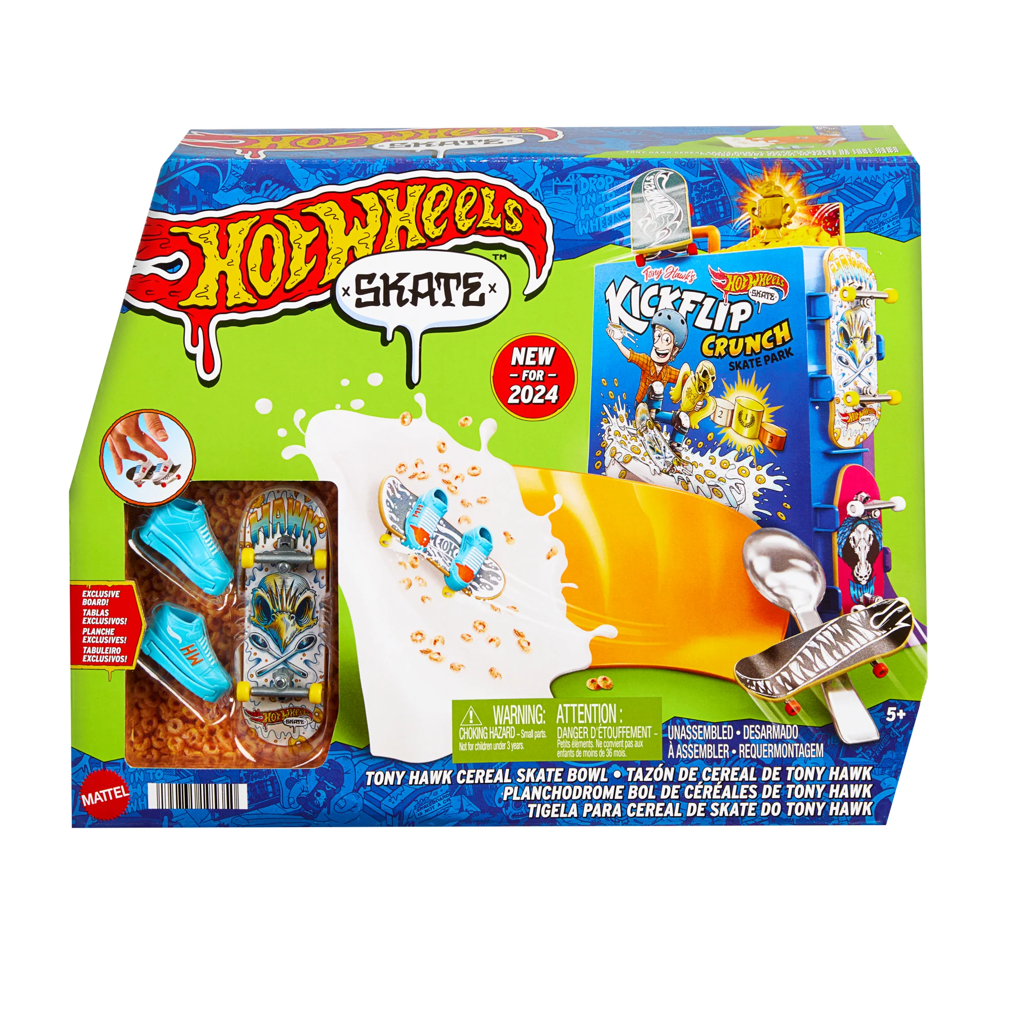 Hot Wheels Skate Tony Hawk Cereal Skate Bowl Fingerboard Set With 1 Exclusive Board & Pair Of Skate Shoes - Image 6