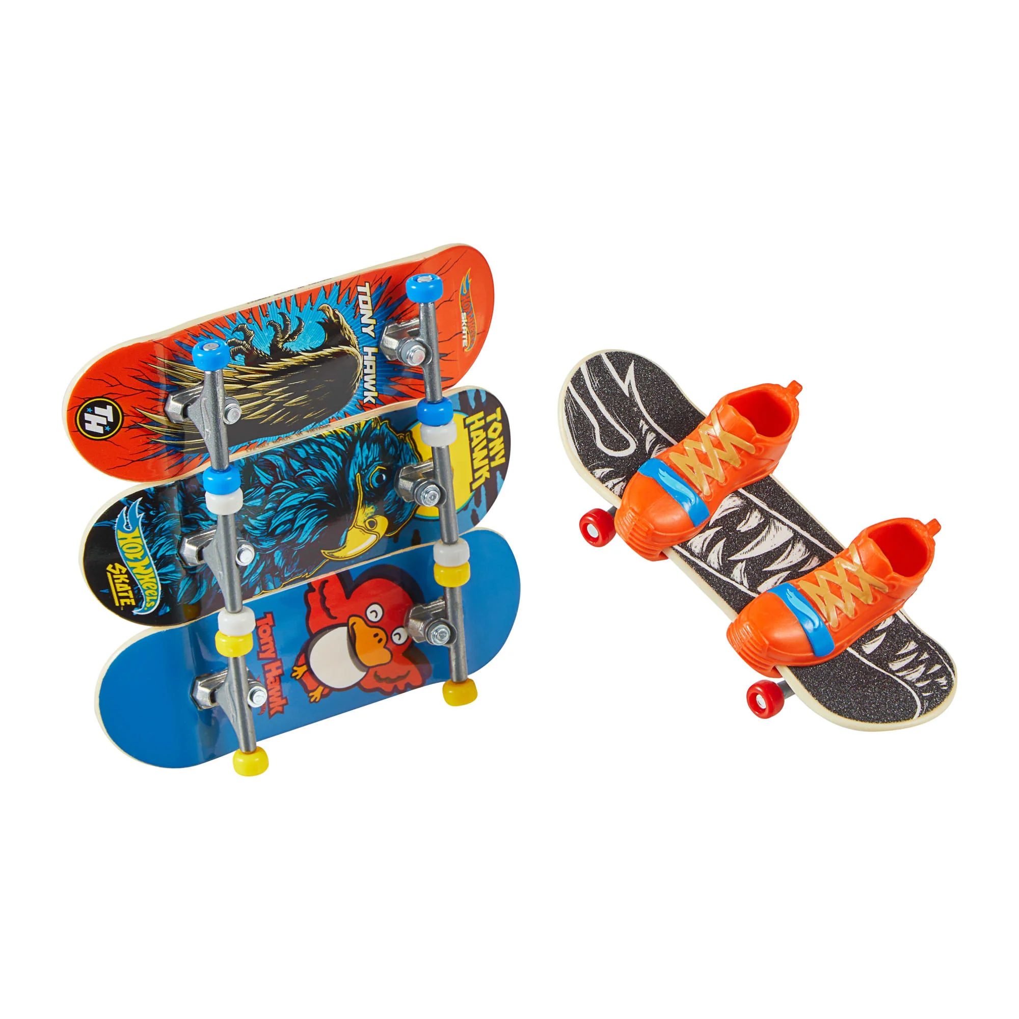 Hot Wheels Skate Vehículo de Juguete Paquete de Patinetas con Tenis Tony Hawk Pájaros - Image 2