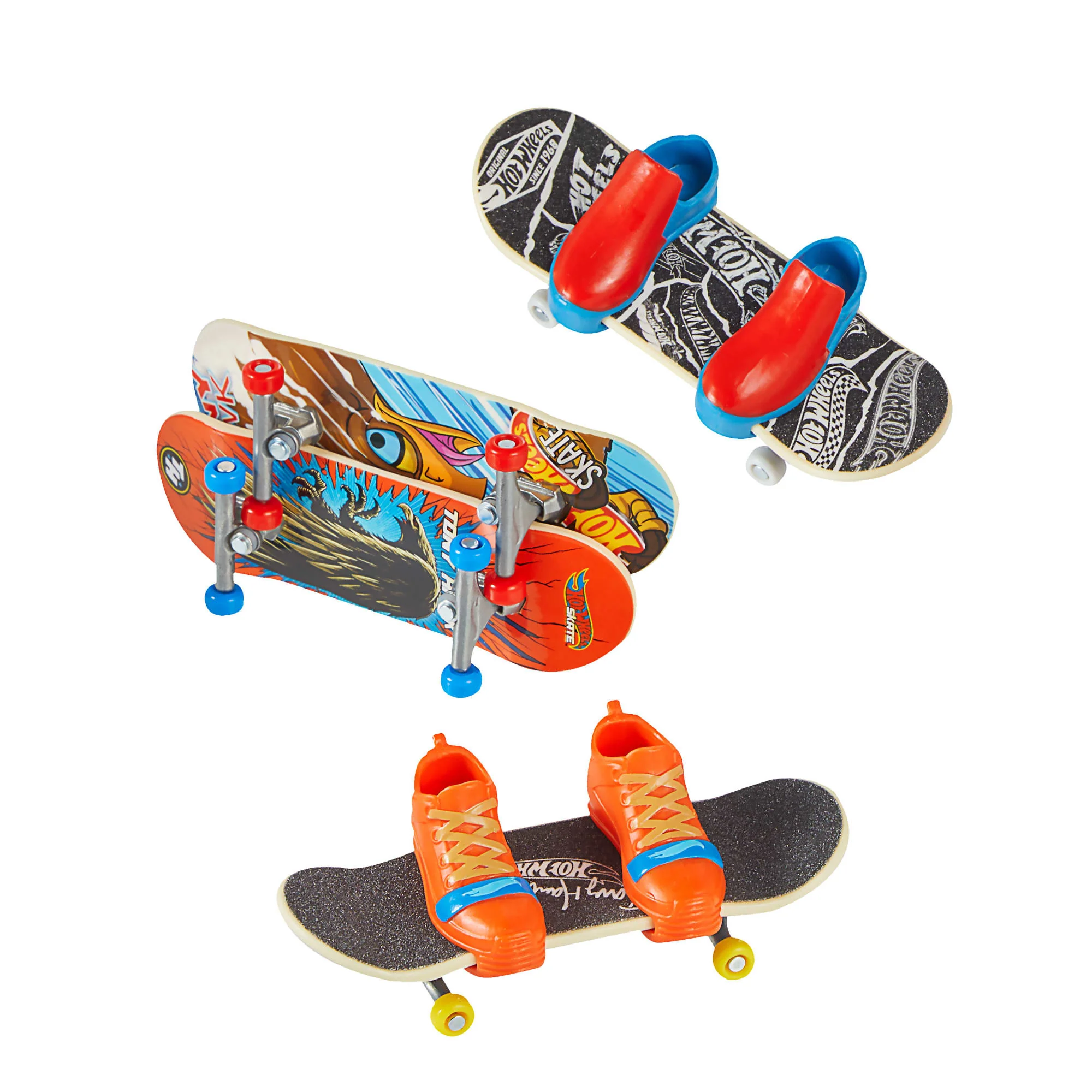 Hot Wheels Skate Vehículo de Juguete Paquete de Patinetas con Tenis Tony Hawk Pájaros - Image 5