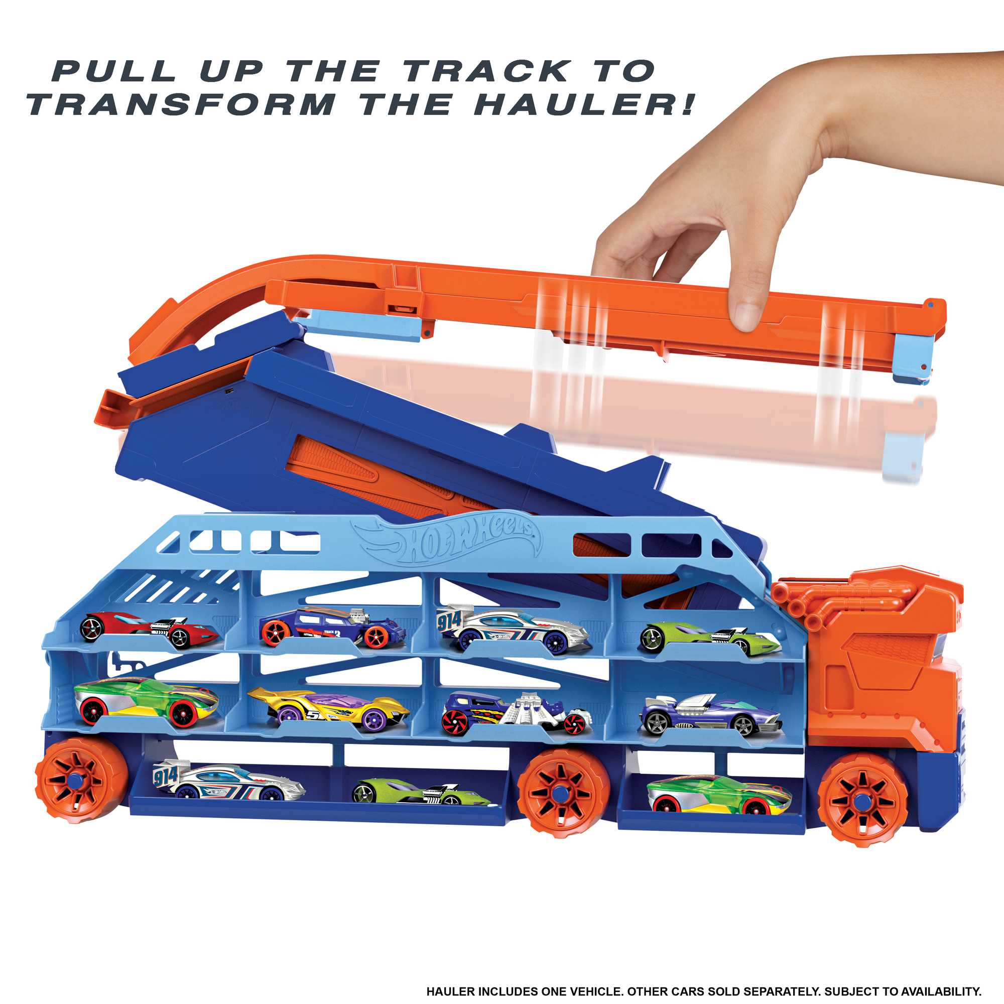 Hot Wheels City Speed Drop Transport Hauler, includes 1 Car - Image 2